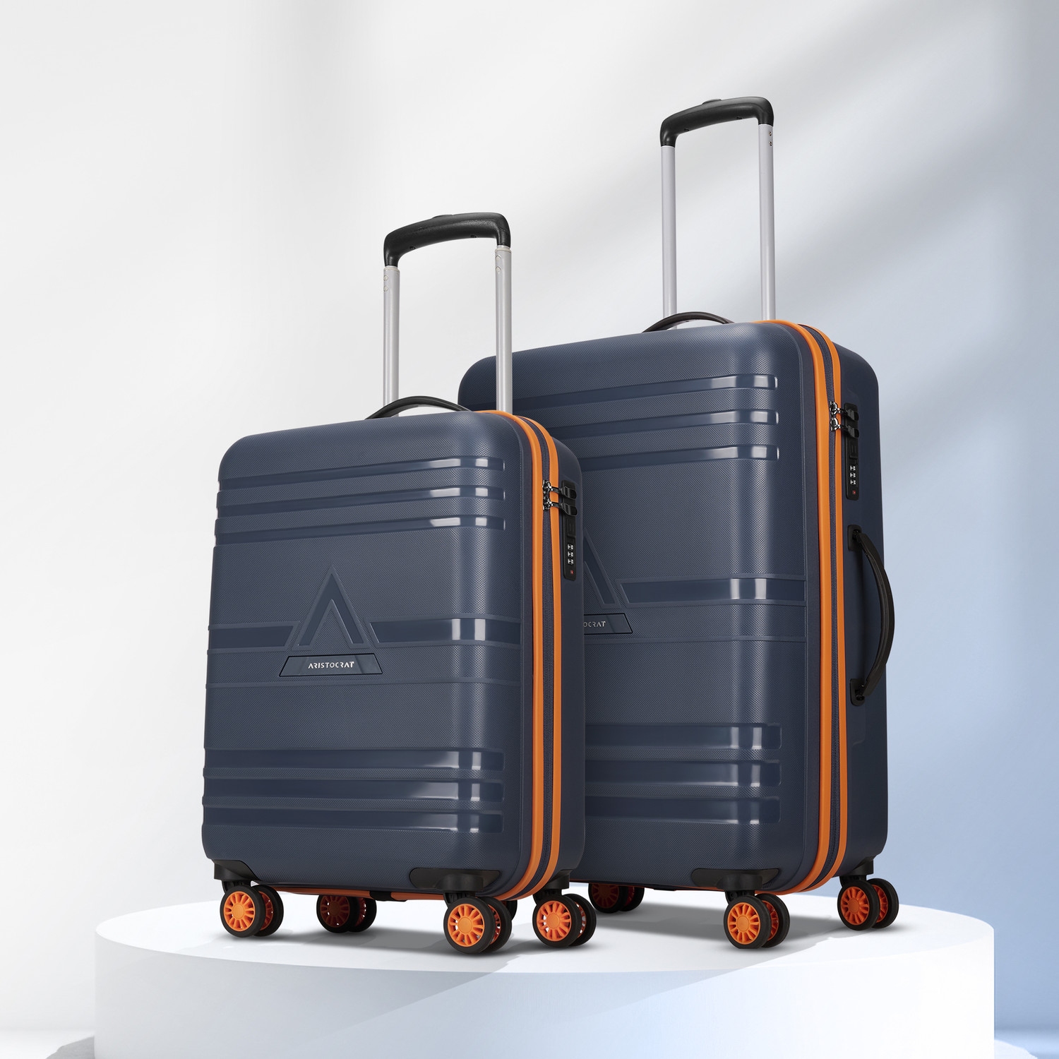 Image of ARISTOCRAT Airstop Max Hard Side Luggage | Trolley Bag With Flushed Combination Lock Cabin & Check-in Set 4 Wheels - 25 Inch