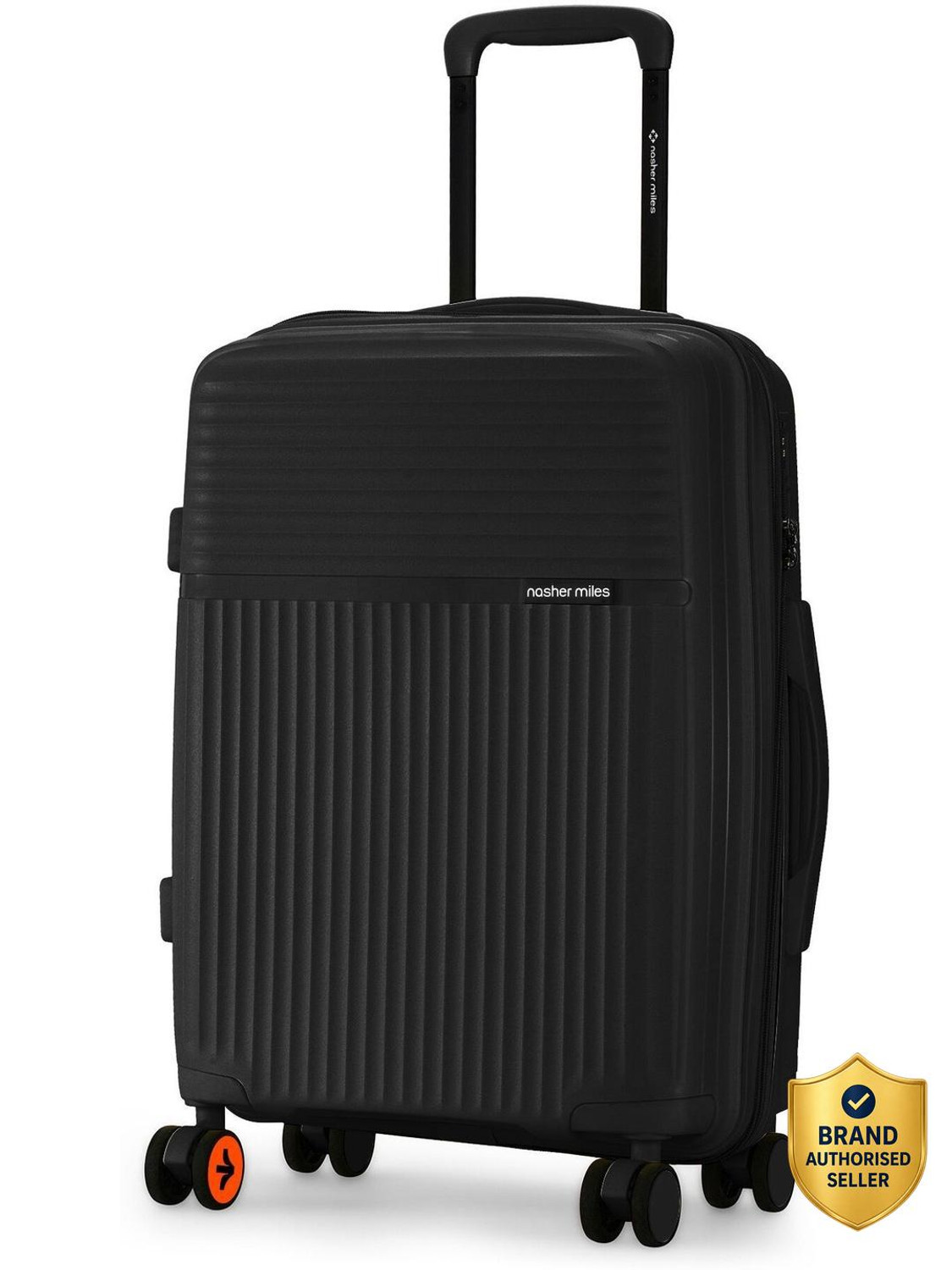 Image of NASHER MILES Krabi Expander Hardside Polypropylene Cabin Black 55cm Trolley Bag Expandable Cabin Suitcase 8 Wheels - 20 inch