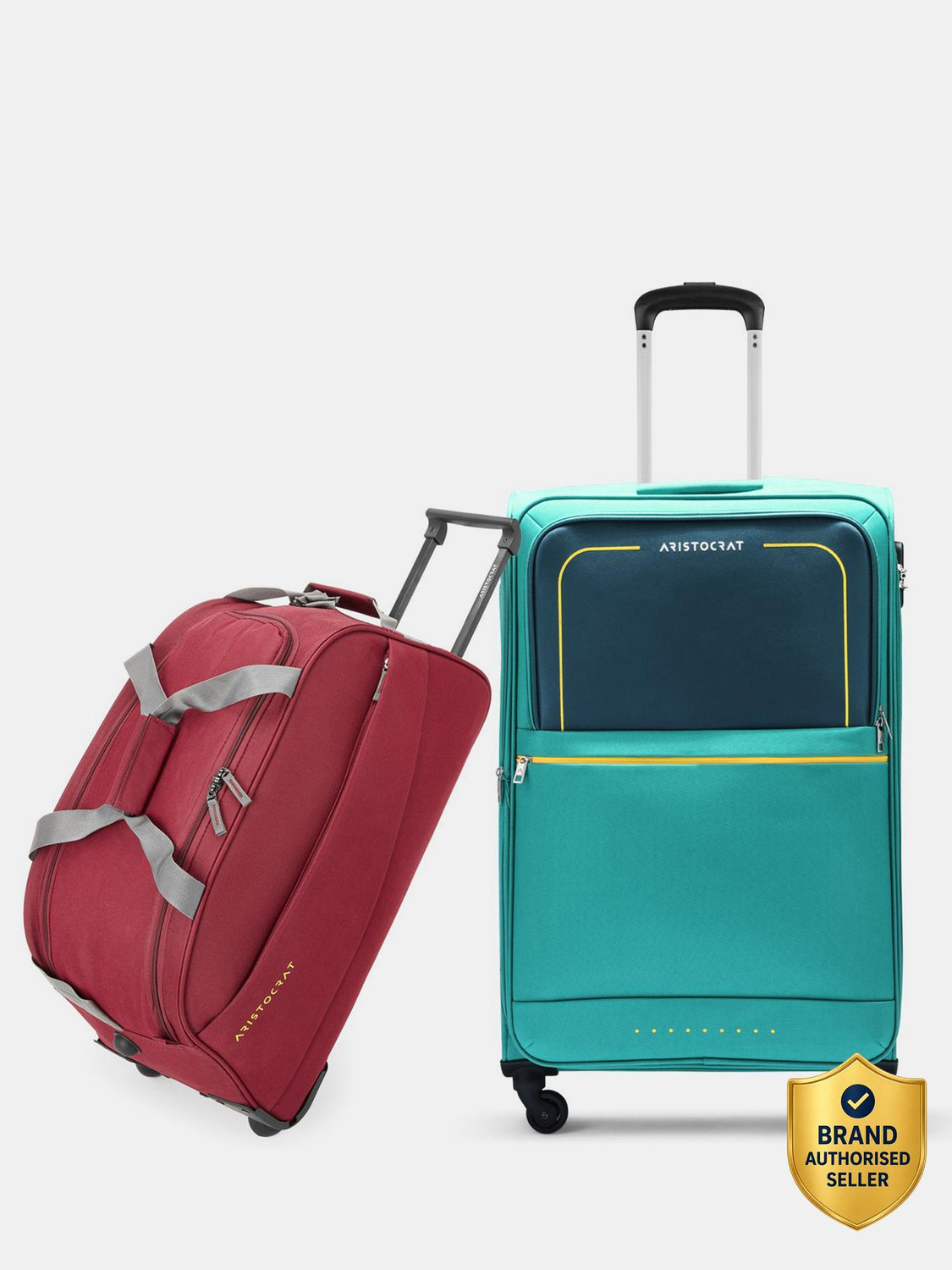 Image of ARISTOCRAT Evolve Large Trolley Bag 79cm & Rookie Duffle Trolley 62cm For Travel Expandable Check-in Suitcase 4 Wheels - 34 inch