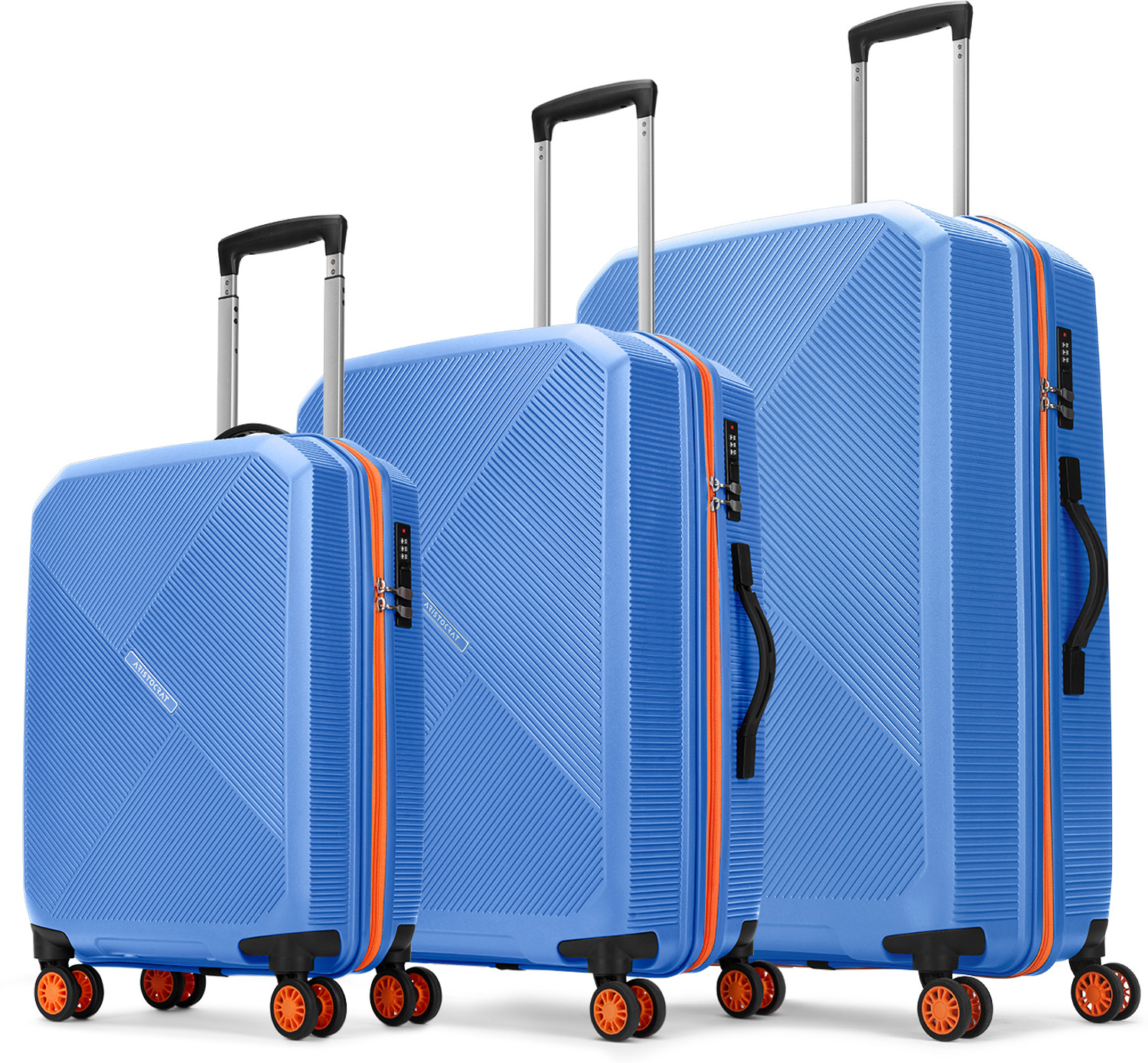 Image of ARISTOCRAT Apex Hard Side Polypropylene Luggage | Trolley Bag with Combination Lock Cabin & Check-in Set 8 Wheels - 31 Inch