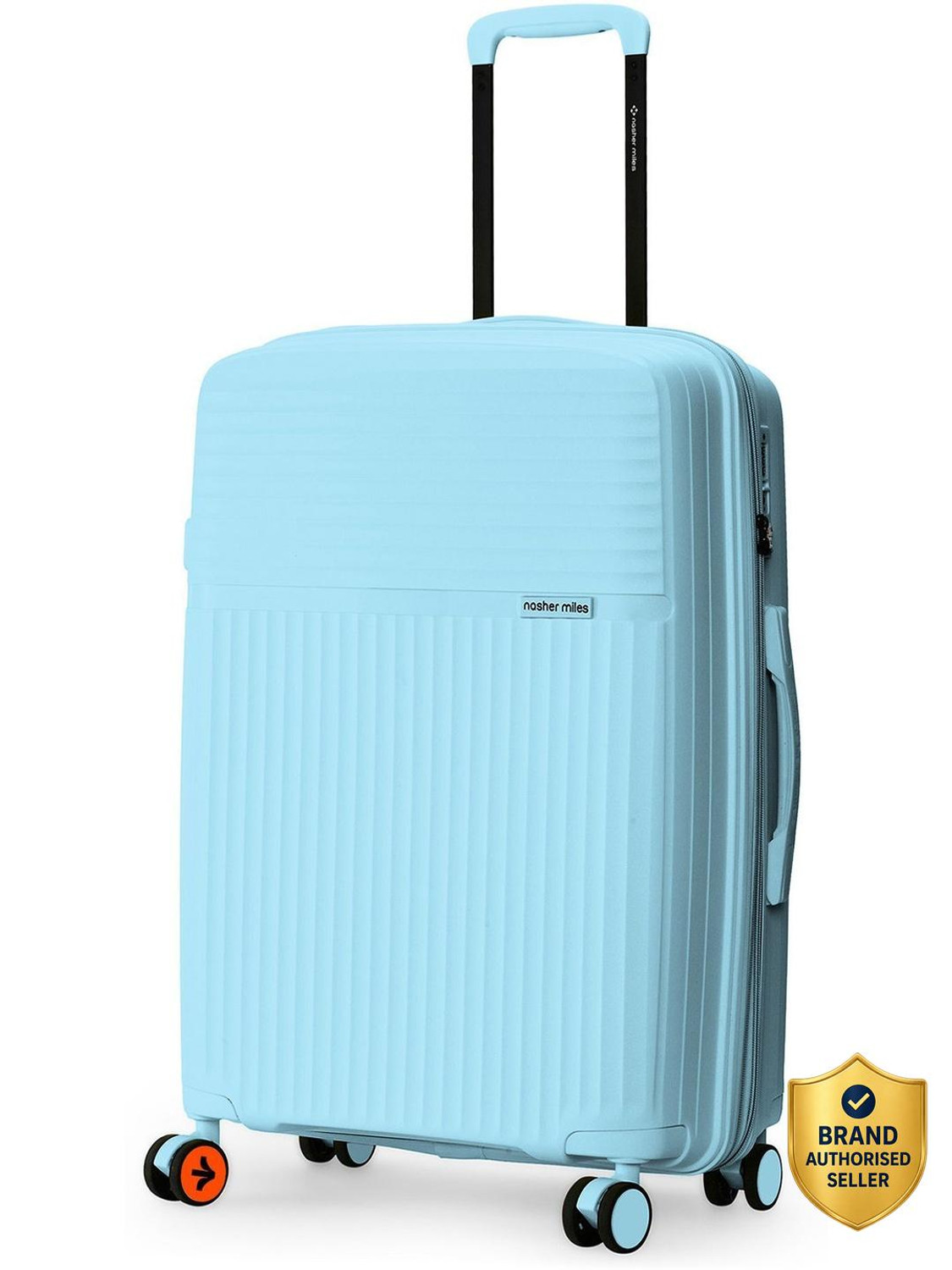 Image of NASHER MILES Krabi Expander Hardside Polypropylene Check-in Light Blue 65cm Trolley Bag Expandable Check-in Suitcase 8 Wheels - 24 inch