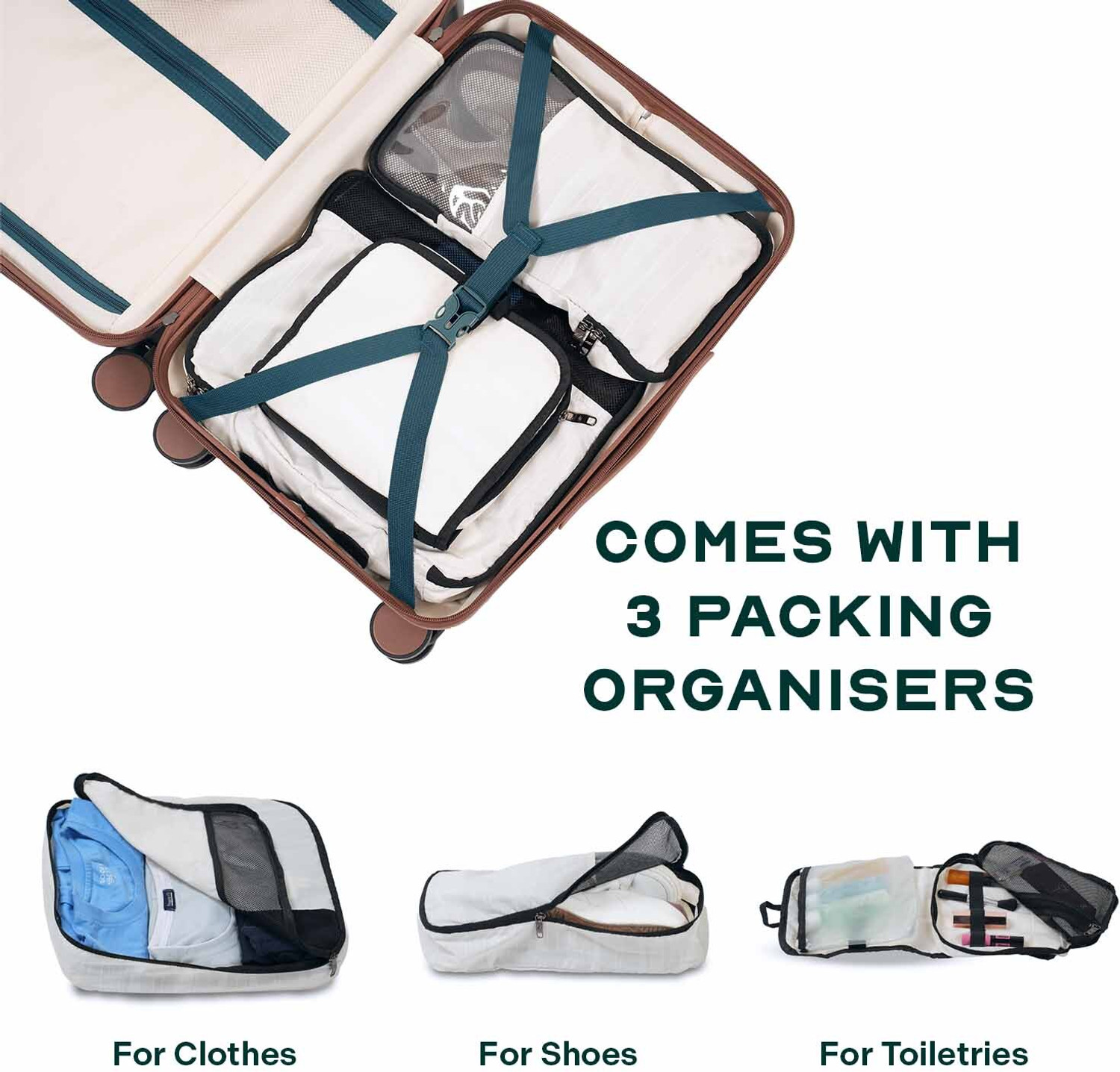 Image of Assembly Lightweight Cabin Trolley (53cm), Medium & Large Checkin (62, 73cm) - TSA Lock Cabin & Check-in Set 8 Wheels - 28 inch