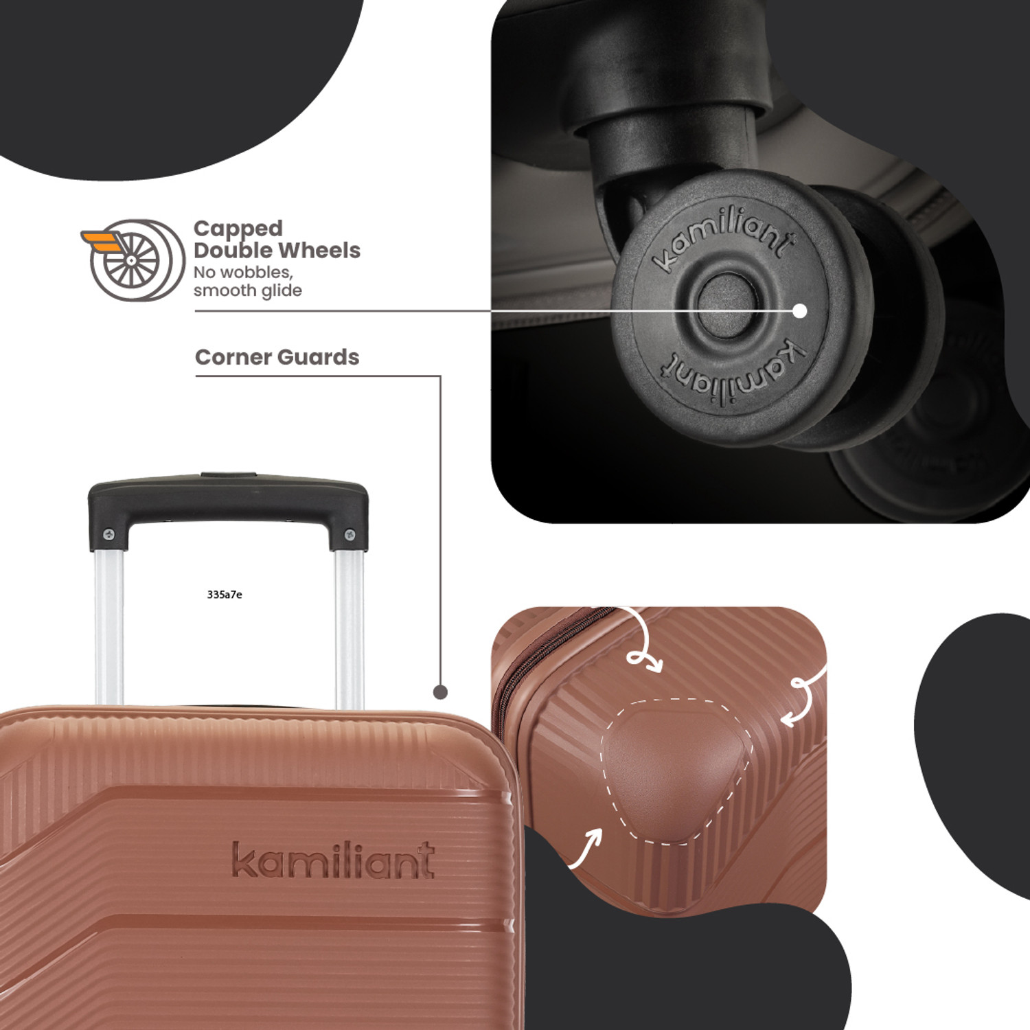 Image of KAMILIANT by American Tourister ARMOR Cabin Suitcase 8 Wheels - 21 inches