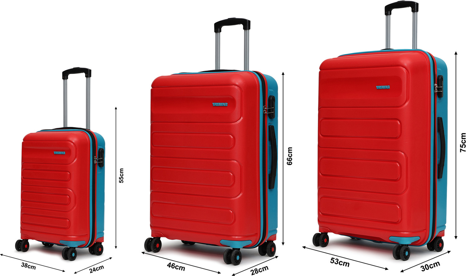 Image of YAYAVAR TOKYO REMIX FunColours UNBREAKABLE PREMIUM RANGE(5 YEARS INTERNATIONAL WARRANTY) Cabin & Check-in Set 8 Wheels - 28 inch