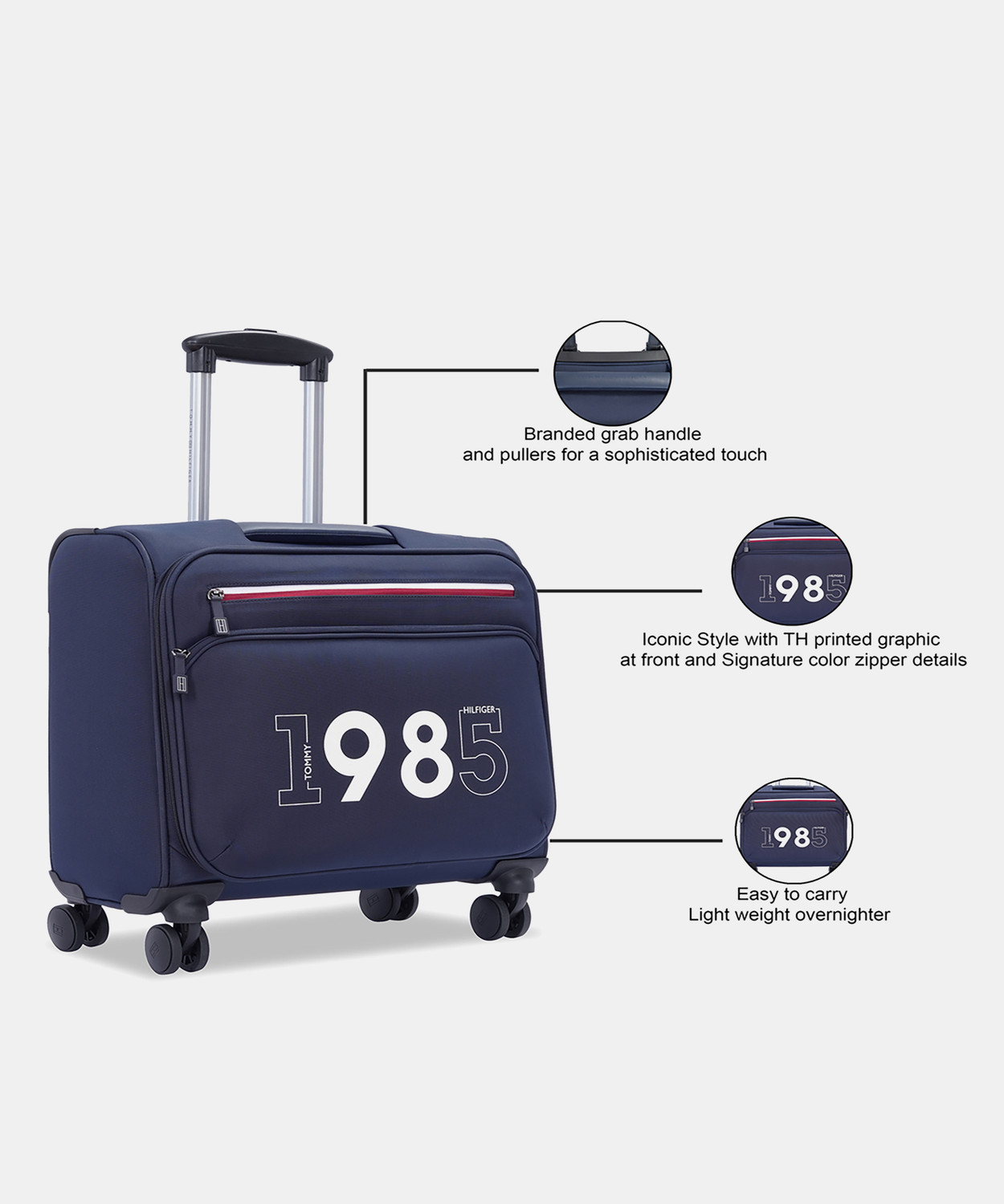 Image of TOMMY HILFIGER Memphis Overnighter & Briefcase 8 Wheels - 17 Inch
