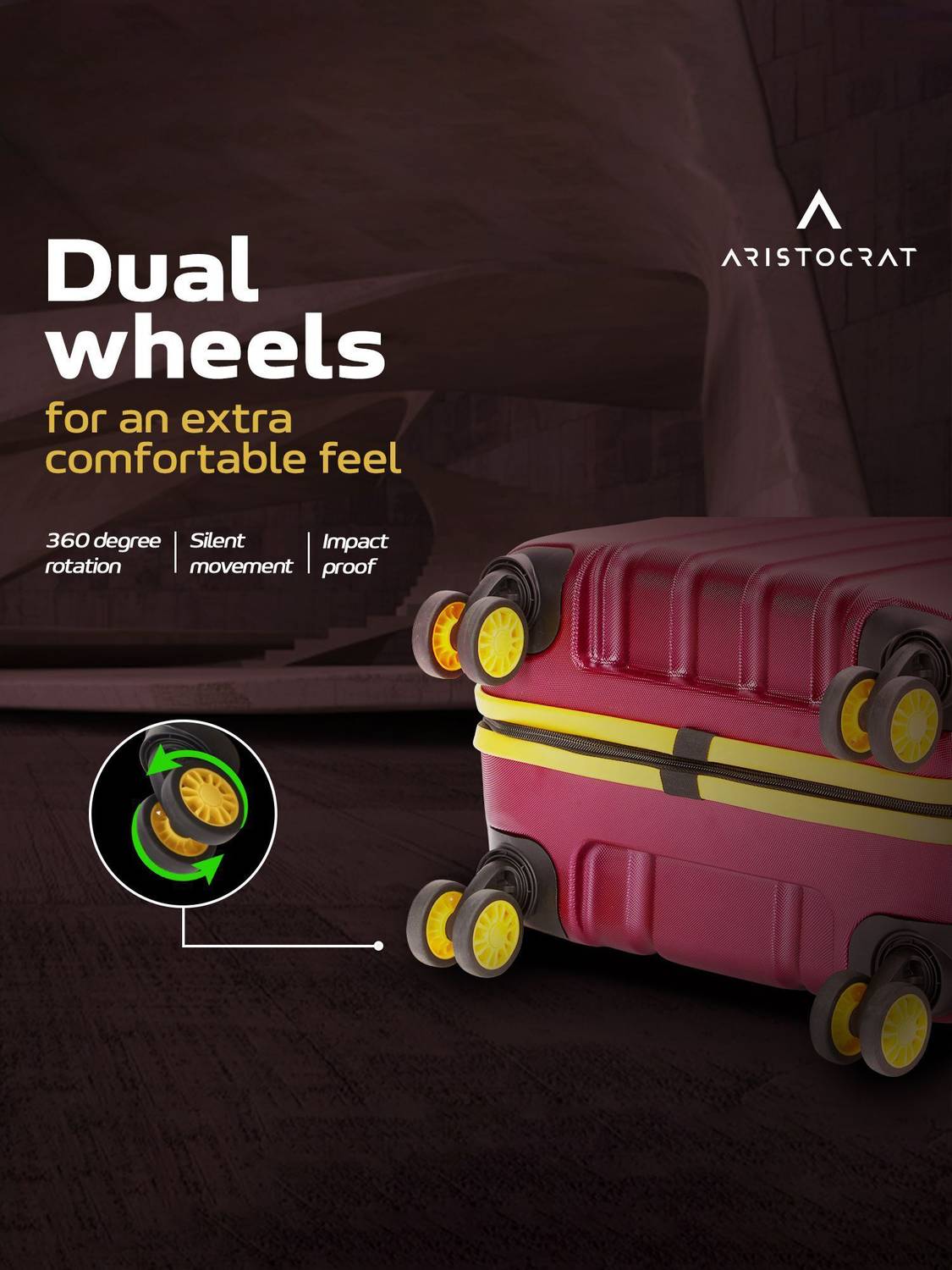 ARISTOCRAT Hard Body Set of 2 Luggage 8 Wheels - Falcon Pro Set o... more