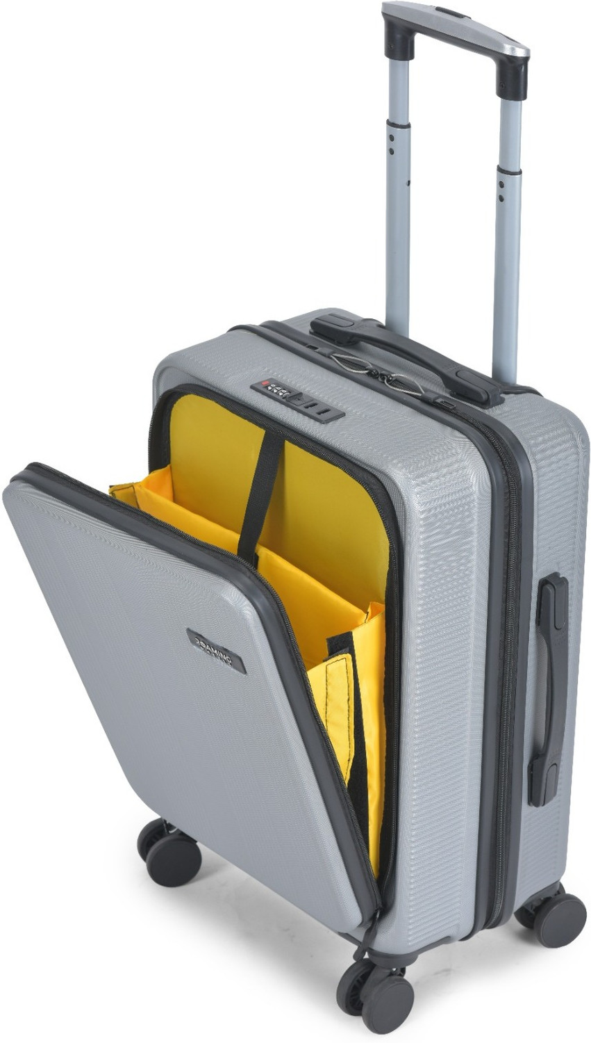 Image of WROGN Small Cabin Suitcase (58 cm) 8 Wheels - LAPTOP BAG OVERNIGHTER - Silver Overnighter & Briefcase 8 Wheels - 20 inch