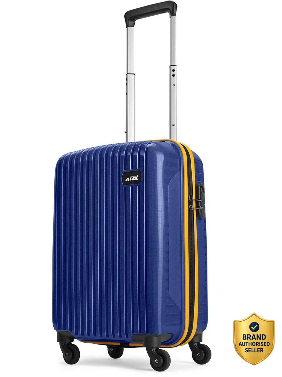 ALFA by VIP Excel Polypropylene | Trolley Bag With Combination Lock Cabin Suitcase 8 Wheels - 21 Inch