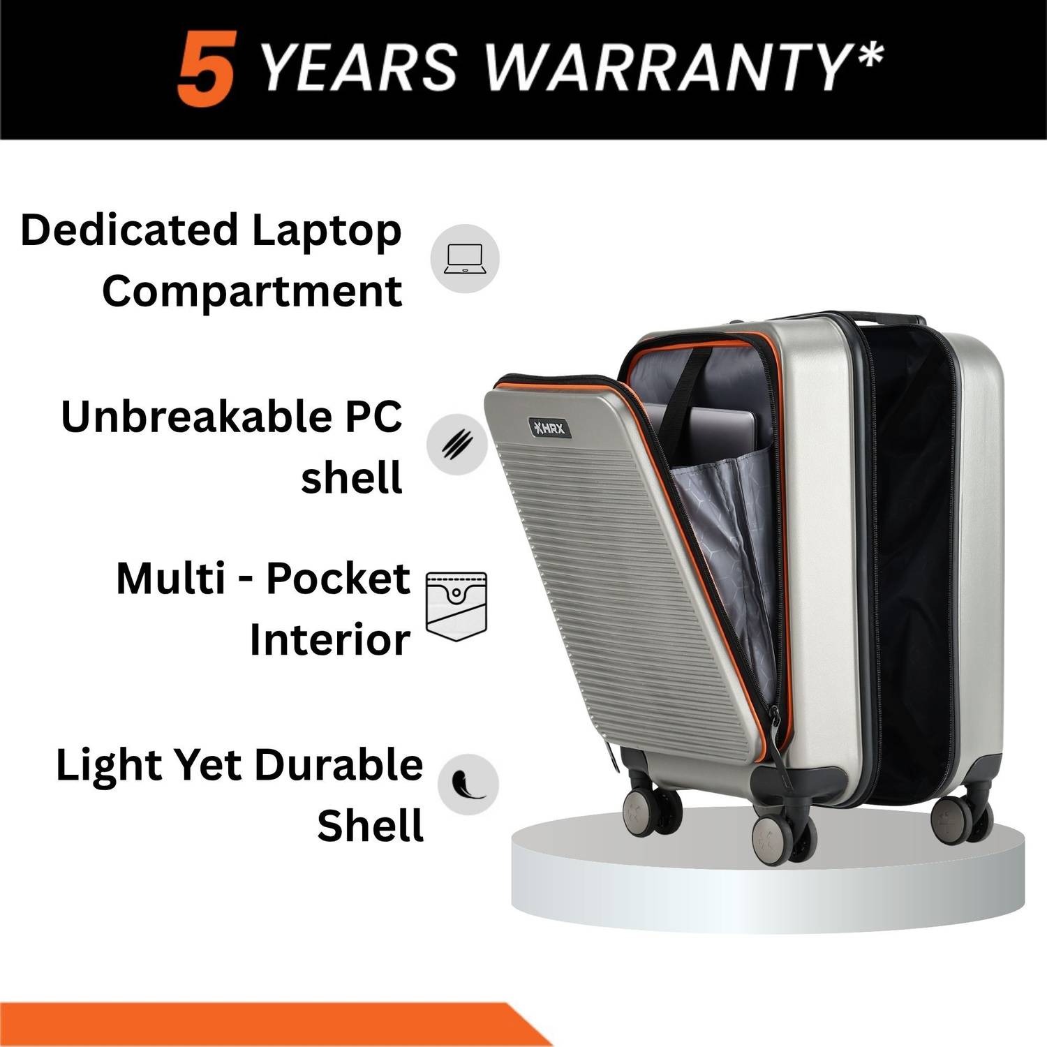 HRX by Hrithik Roshan Grit 22 inch Laptop Suitcase - Image 3