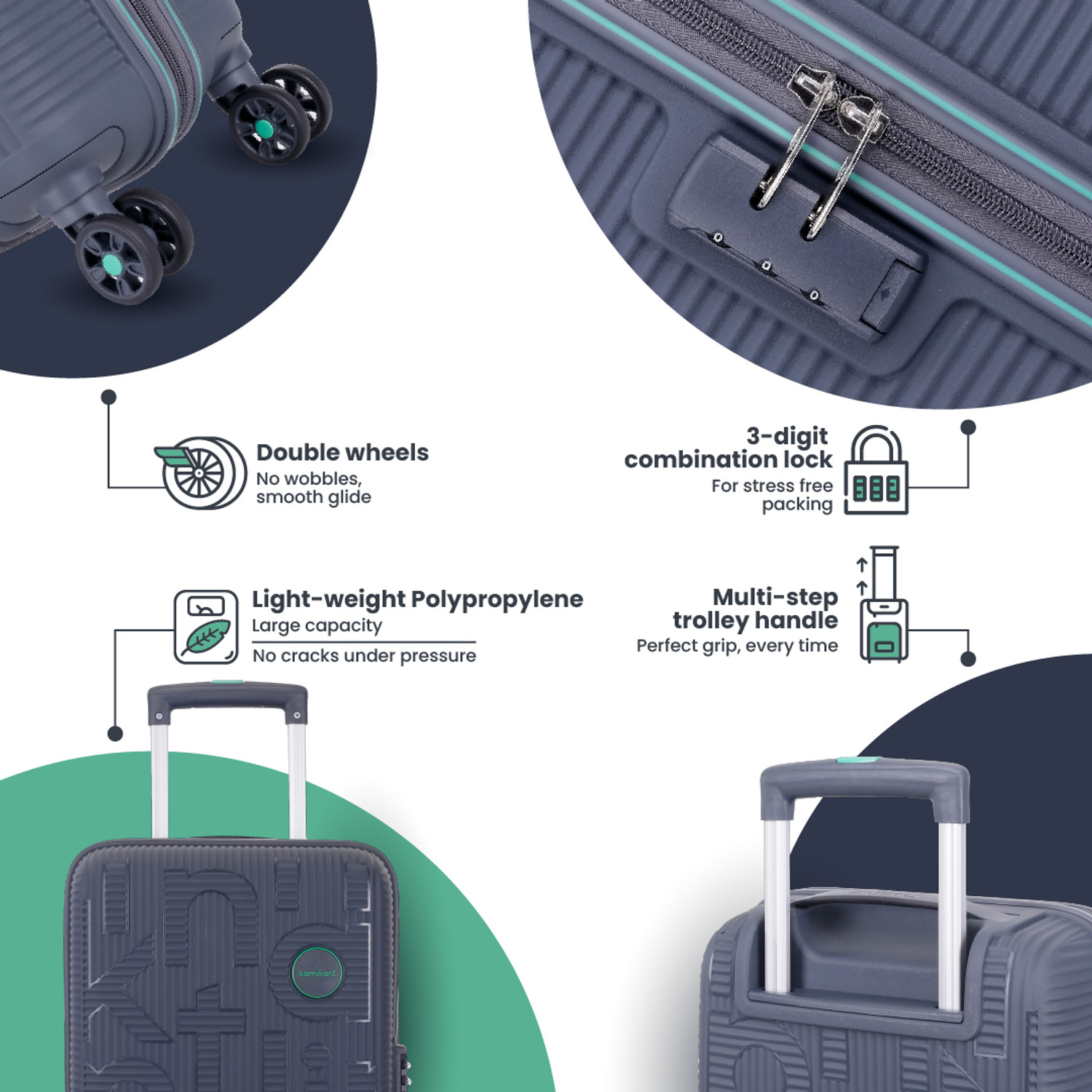 Image of KAMILIANT RAIDER POP Cabin Suitcase 8 Wheels - 21 inches
