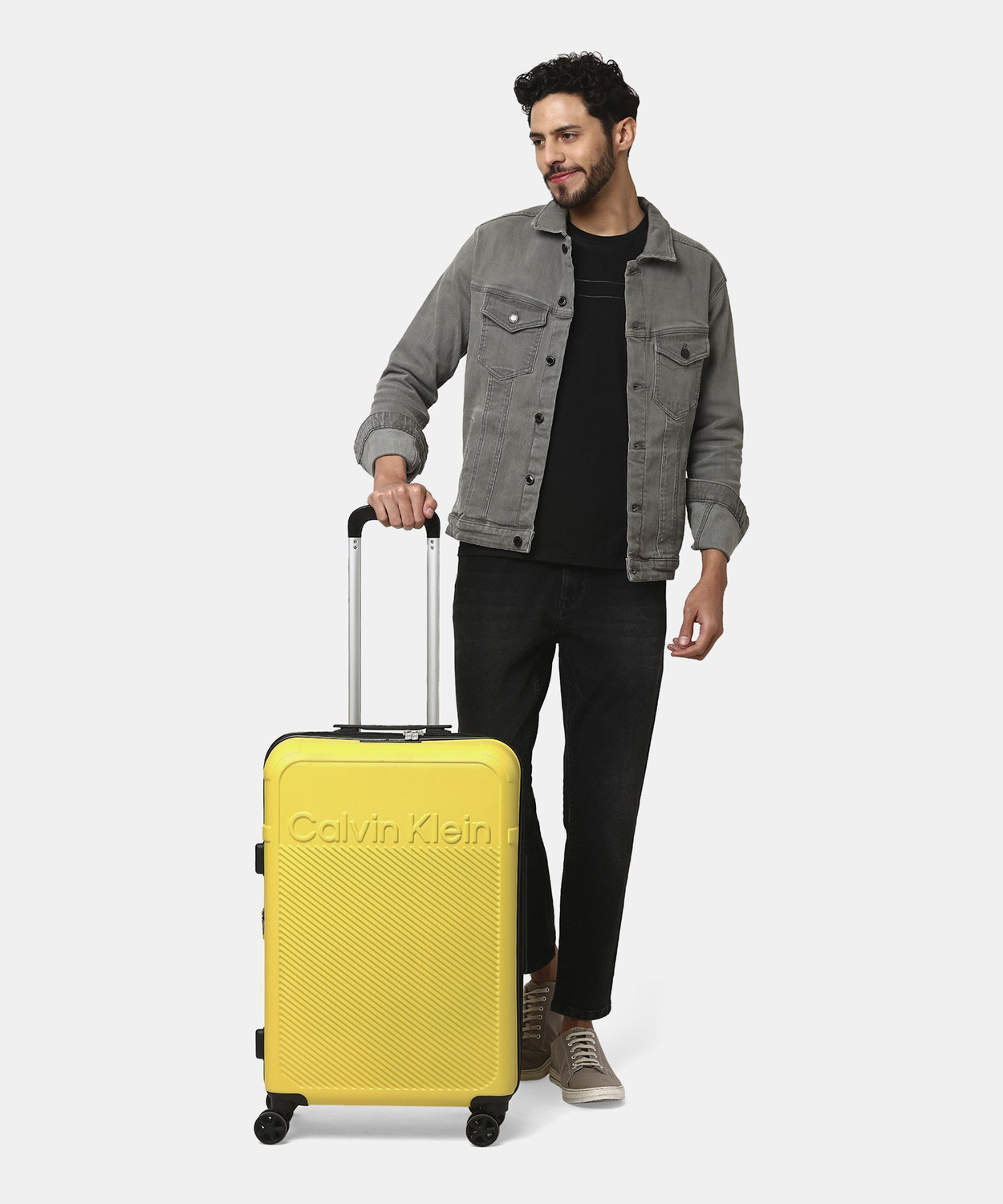 Image of Calvin Klein Small Check-in Suitcase (58 cm) 8 Wheels - EXPRESSION - Yellow
