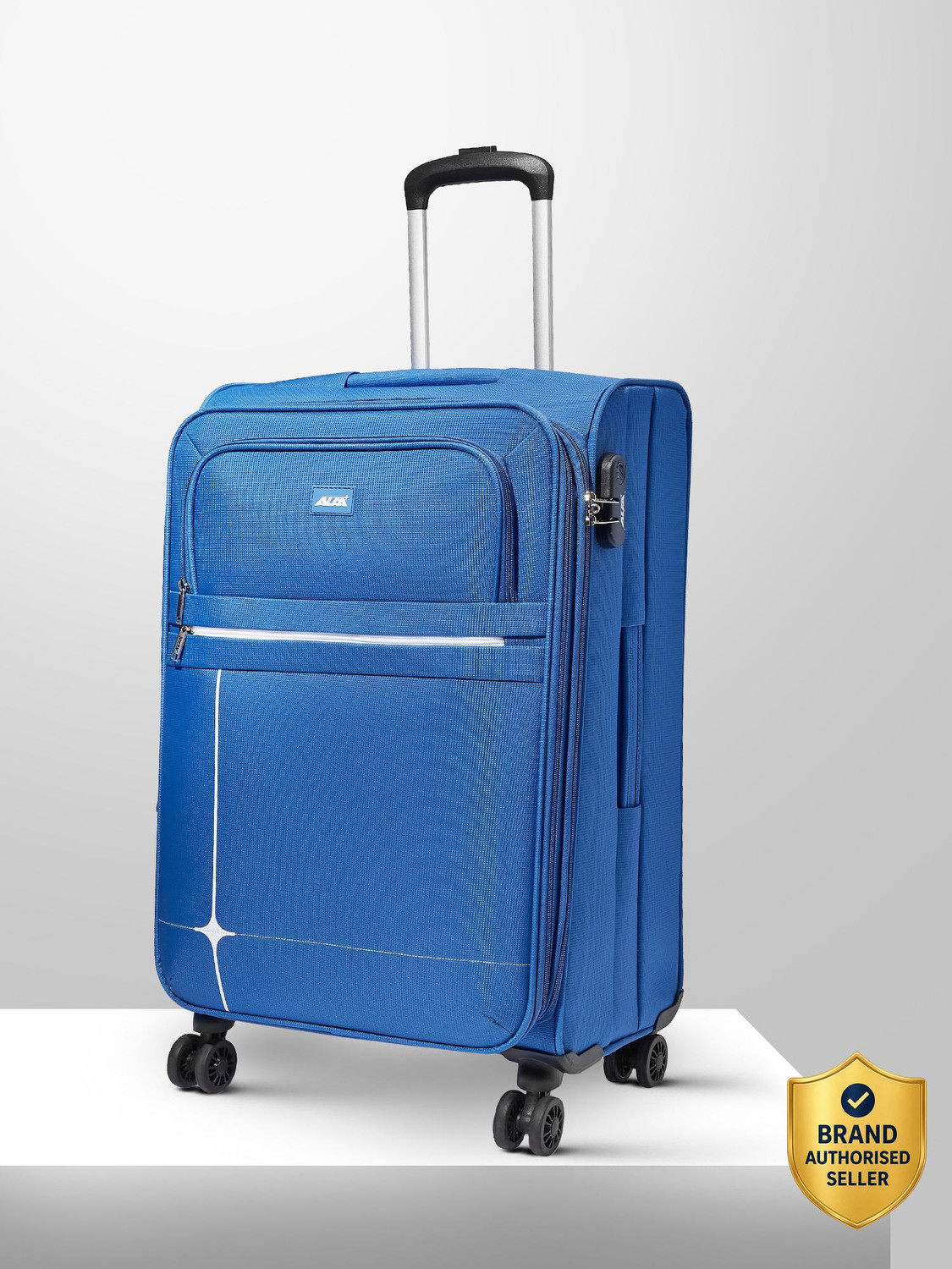 Image of ALFA by VIP Shield Safe Soft Body Luggage | Expandable Trolley Bag With Combination Lock Expandable Check-in Suitcase 8 Wheels - 27 Inch