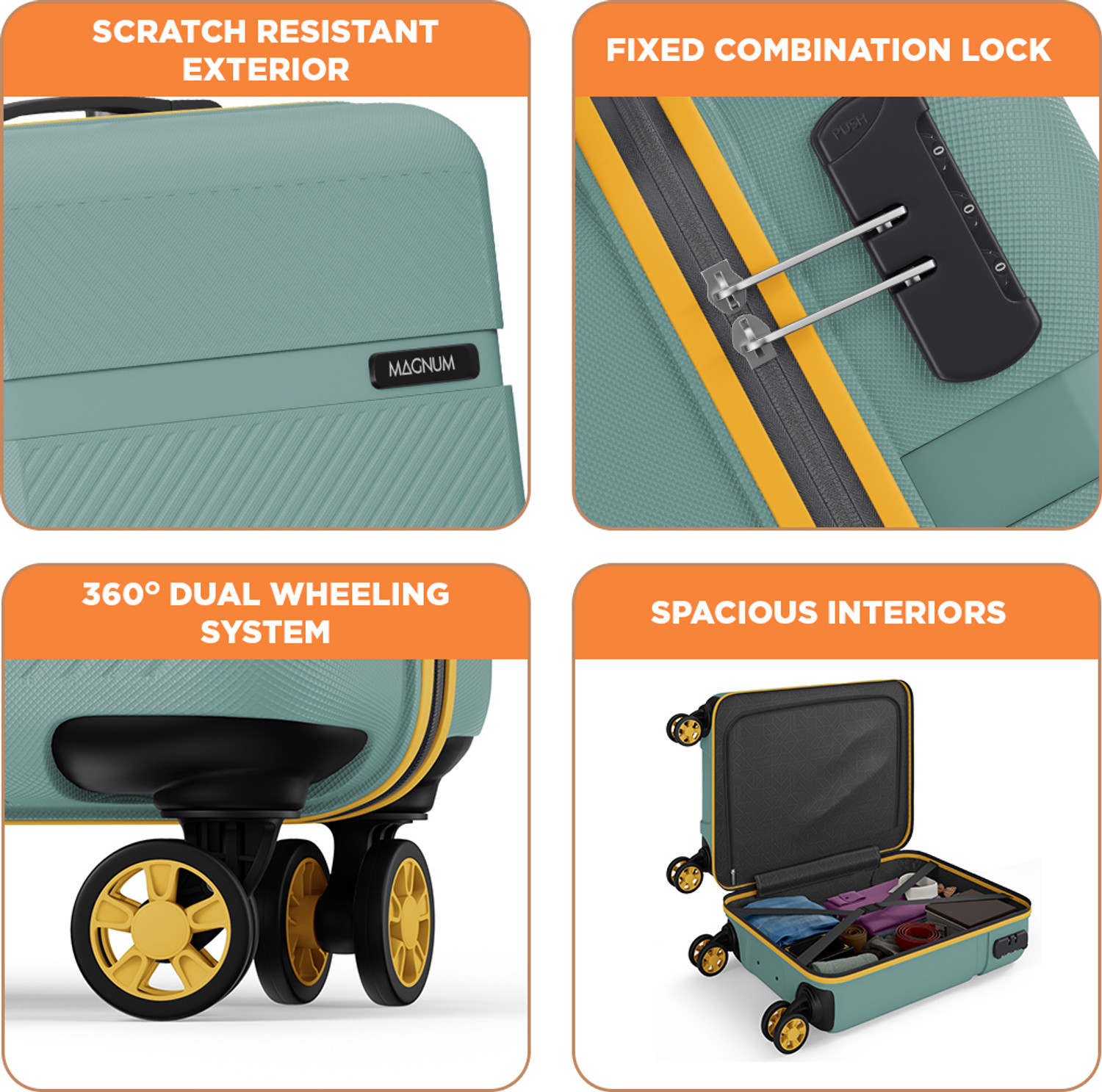 Image of Safari Magnum Fury 55 Cabin Suitcase 4 Wheels - 22 Inches