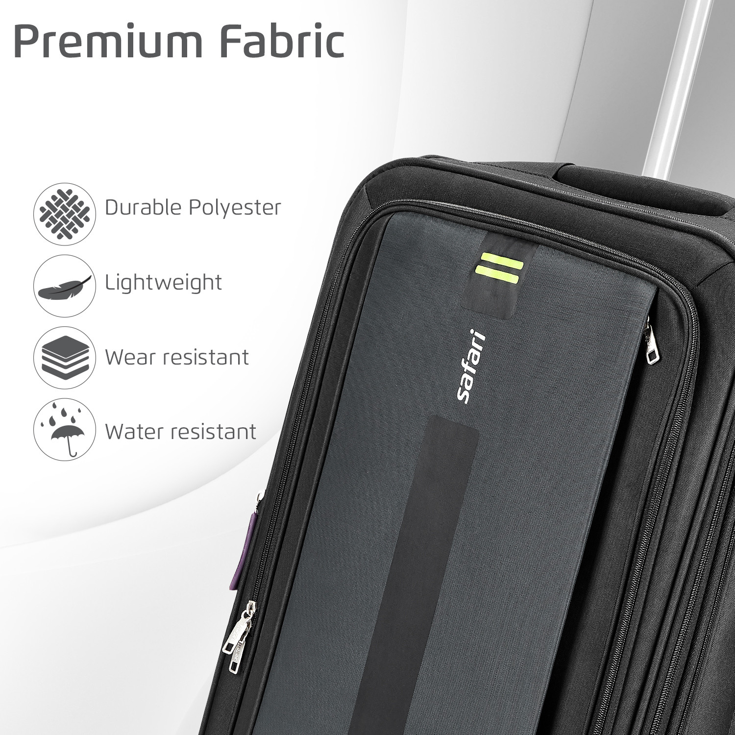 Image of SAFARI GAMMA NEO 65 4W BLACK Expandable Check-in Suitcase 4 Wheels - 26 Inches