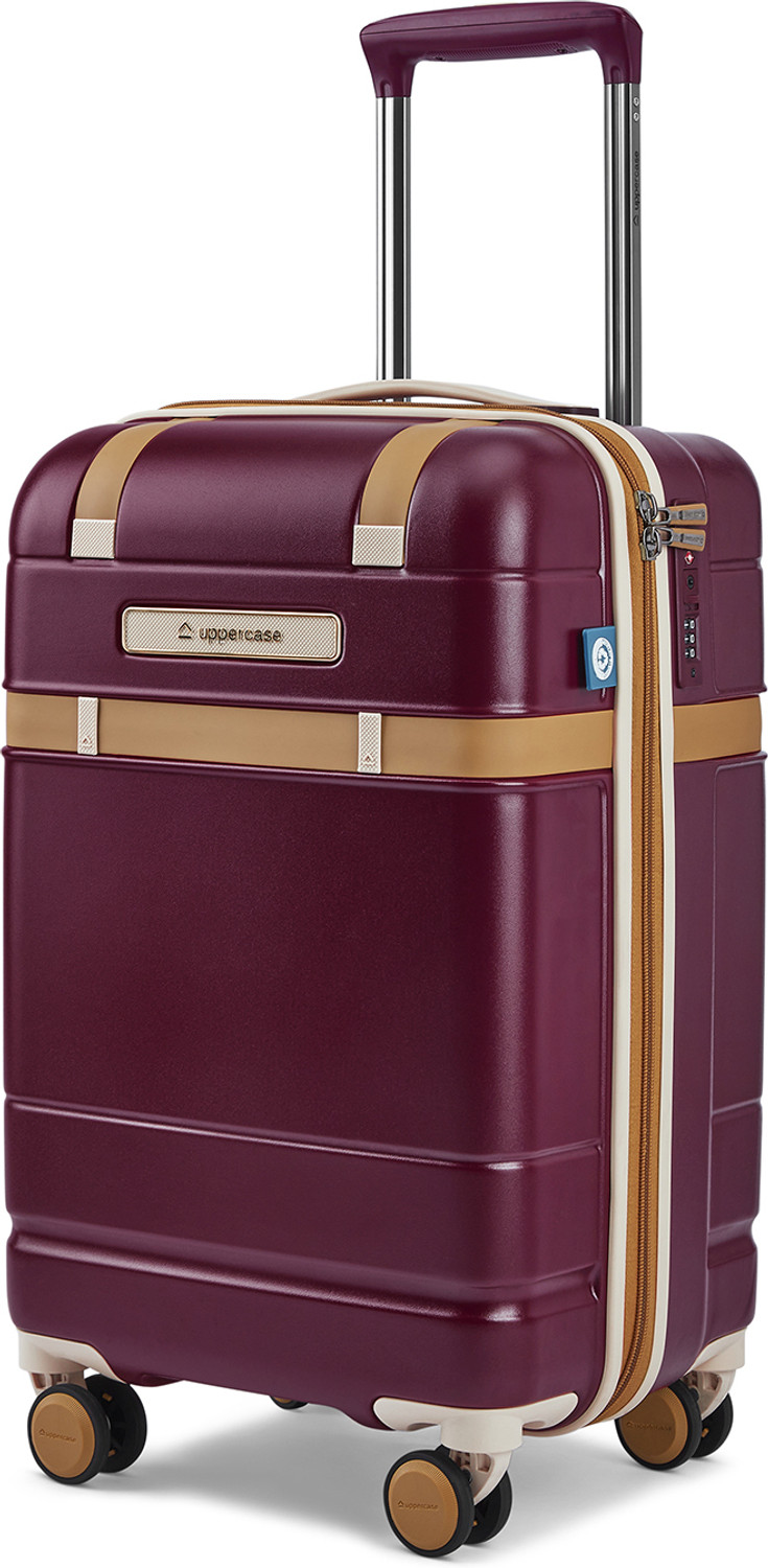 Image of Uppercase Chester Small Westbury Wine Hard Luggage with Organized Interior & Dual Wheels Expandable Cabin Suitcase 8 Wheels - 23 inch