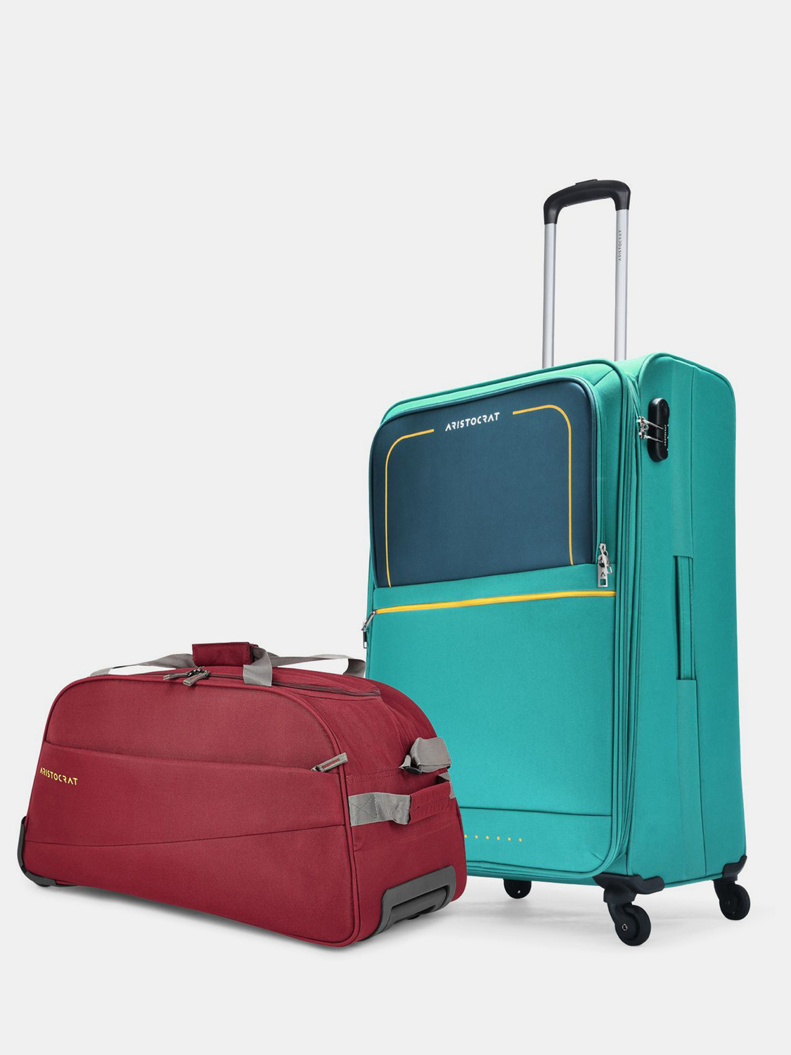 Image of ARISTOCRAT Evolve Large Trolley Bag 79cm & Rookie Duffle Trolley 62cm For Travel Expandable Check-in Suitcase 4 Wheels - 34 inch