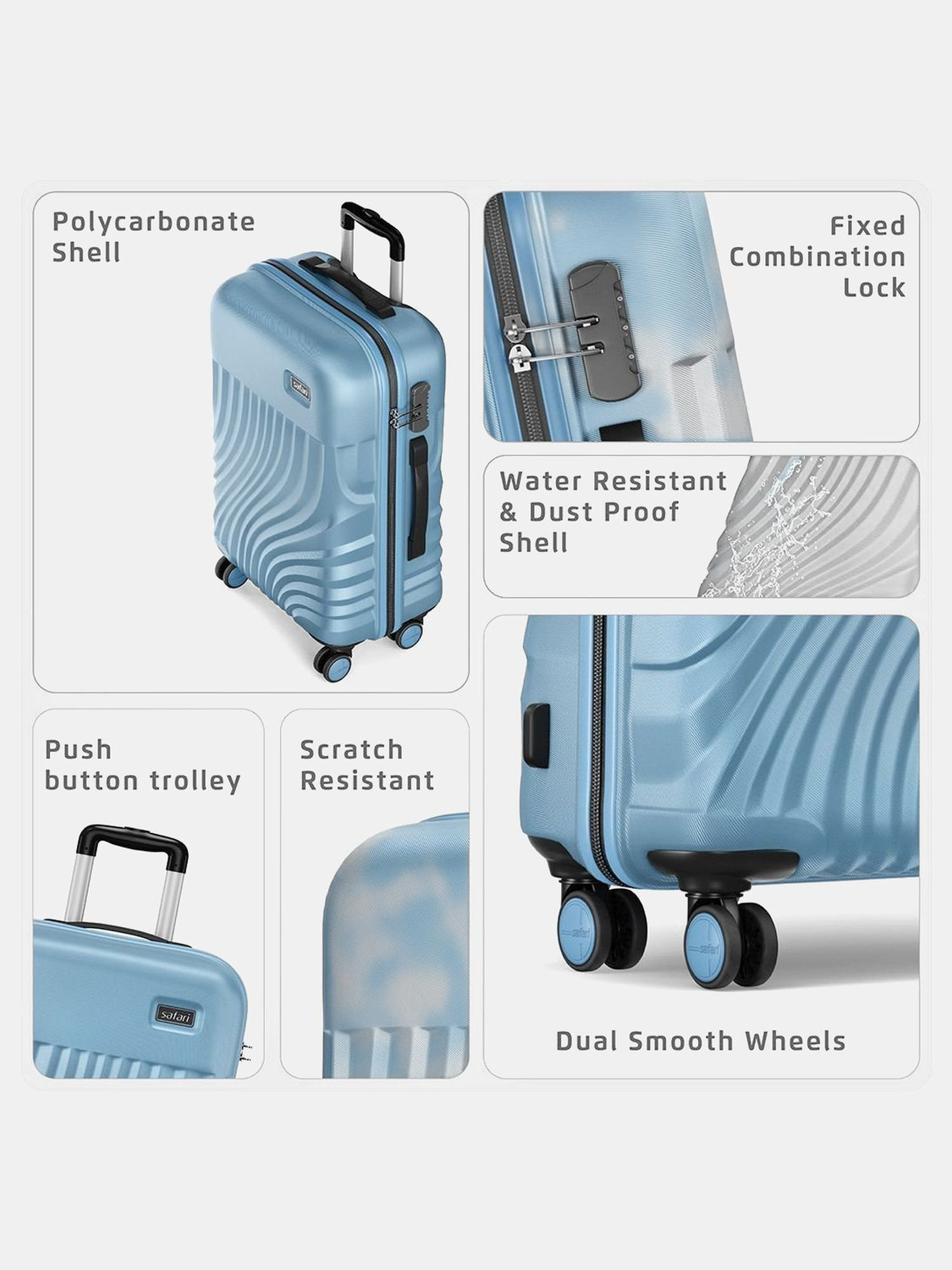 Image of SAFARI KEPLAR 3P 4W Cabin & Check-in Set 8 Wheels - 30 inch