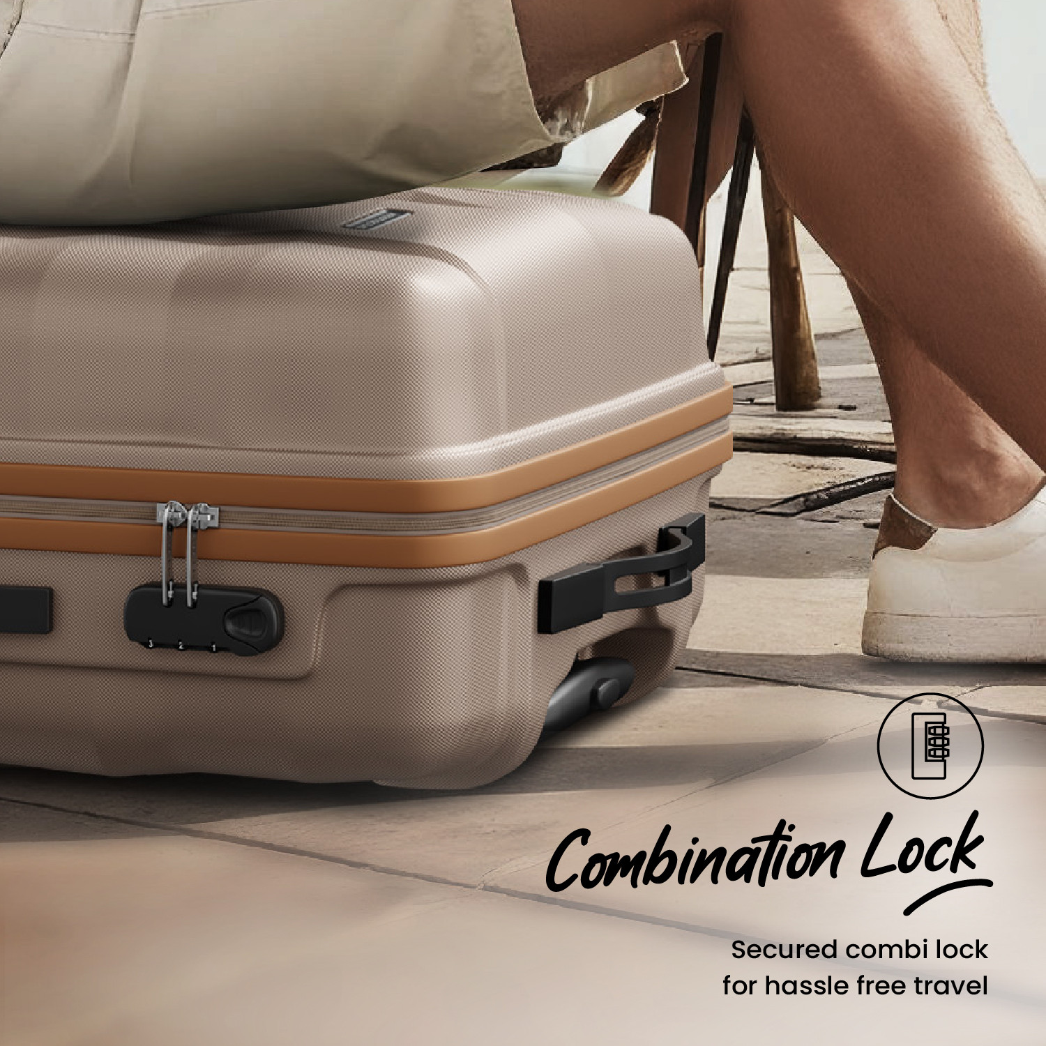 Image of ARISTOCRAT Comet Set of 2 Trolley Bag | S+M | Hard Luggage with Combination Lock Cabin & Check-in Set 8 Wheels - 26 Inch