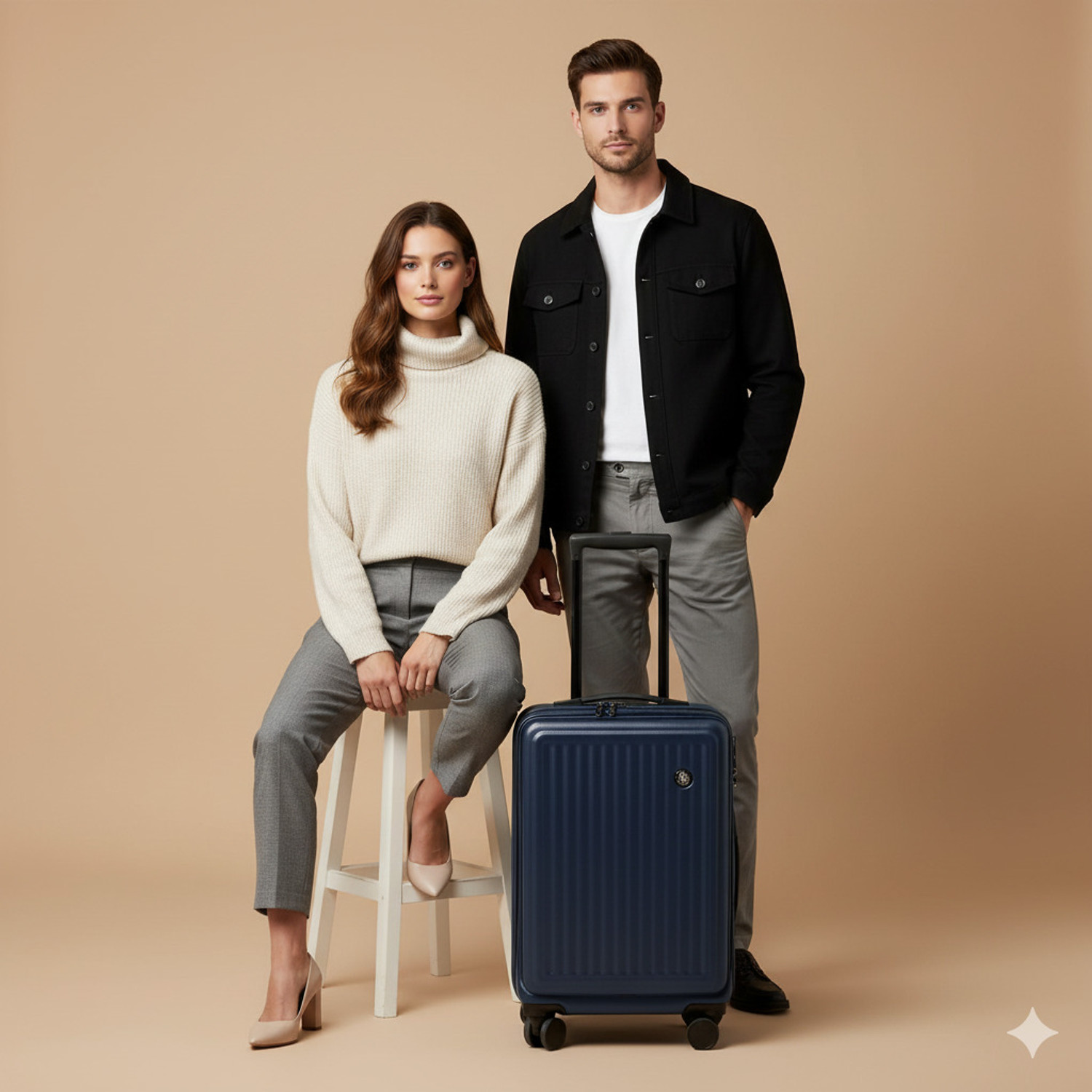 Image of ROYALME AXION- Laptop Trolley Bag | Lightweight Hard Shell Premium Luggage Cabin Suitcase 8 Wheels - 22 inch