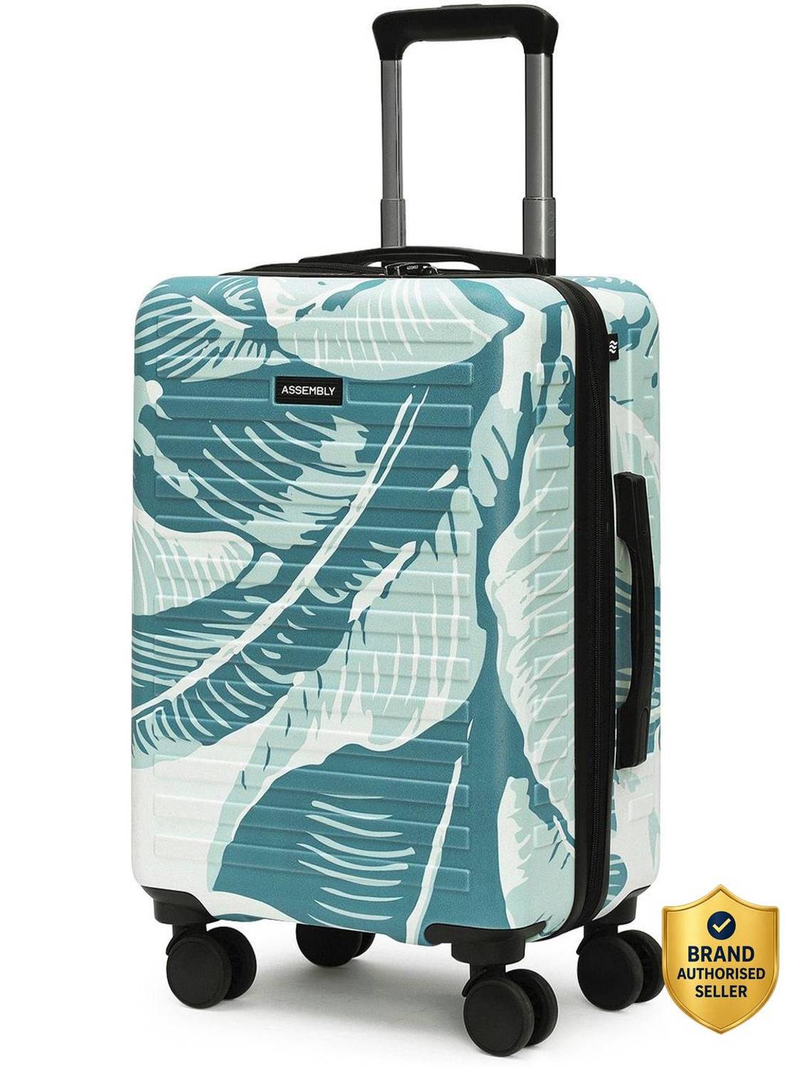 Assembly Hardsided Polycarbonate Printed Luggage Trolley Bag for Travel - Tropical Cabin Suitcase 8 Wheels - 20 inch