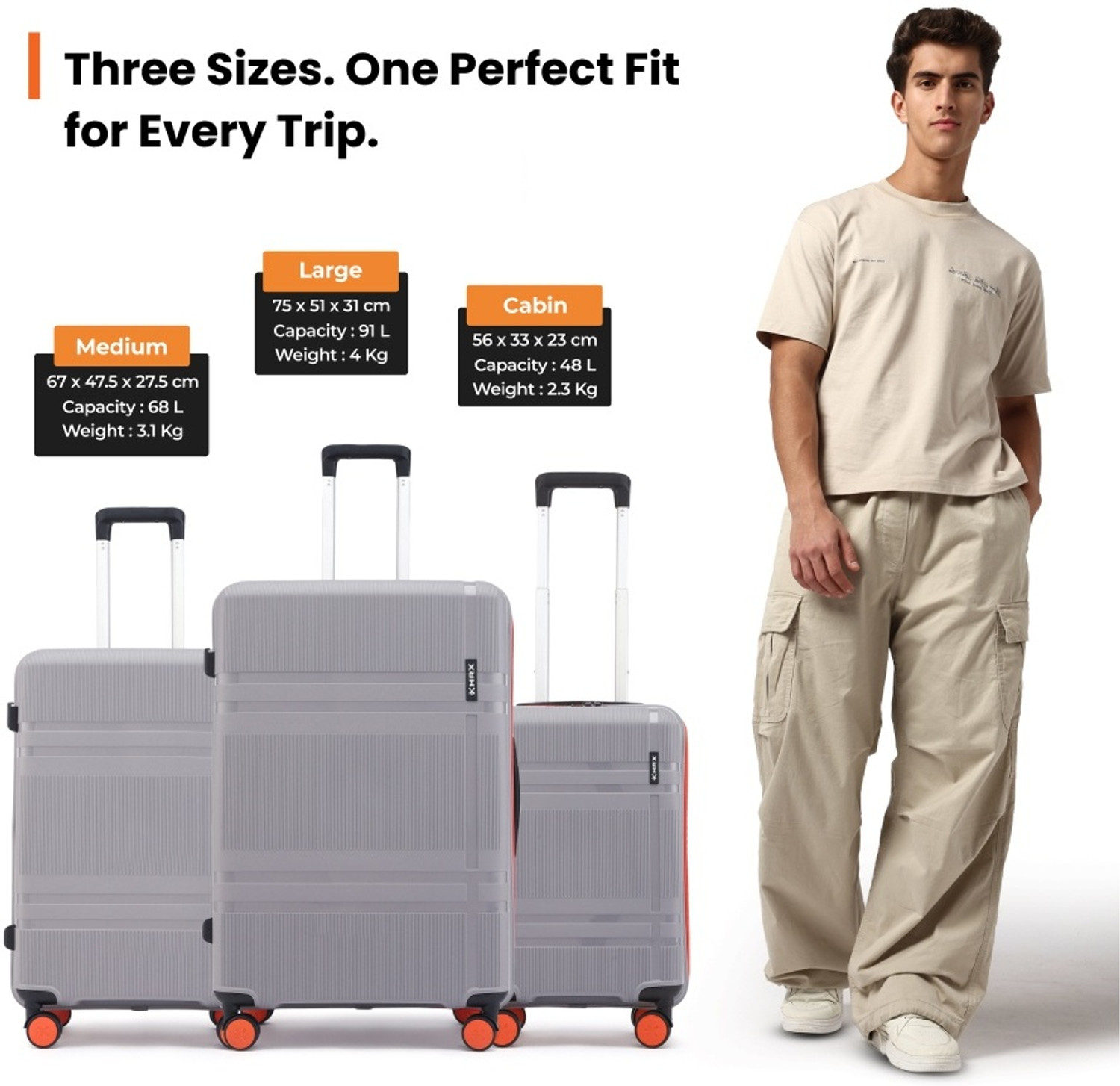 Image of HRX Helium Check-in Suitcase 8 Wheels - 26 inch