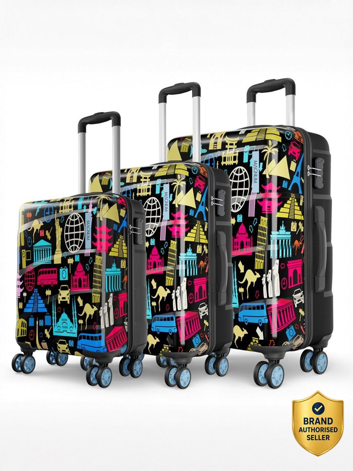 Image of Safari WANDERLUST PLUS 55 /65 /75 4W PRINTED Cabin & Check-in Set 8 Wheels - 31 Inches