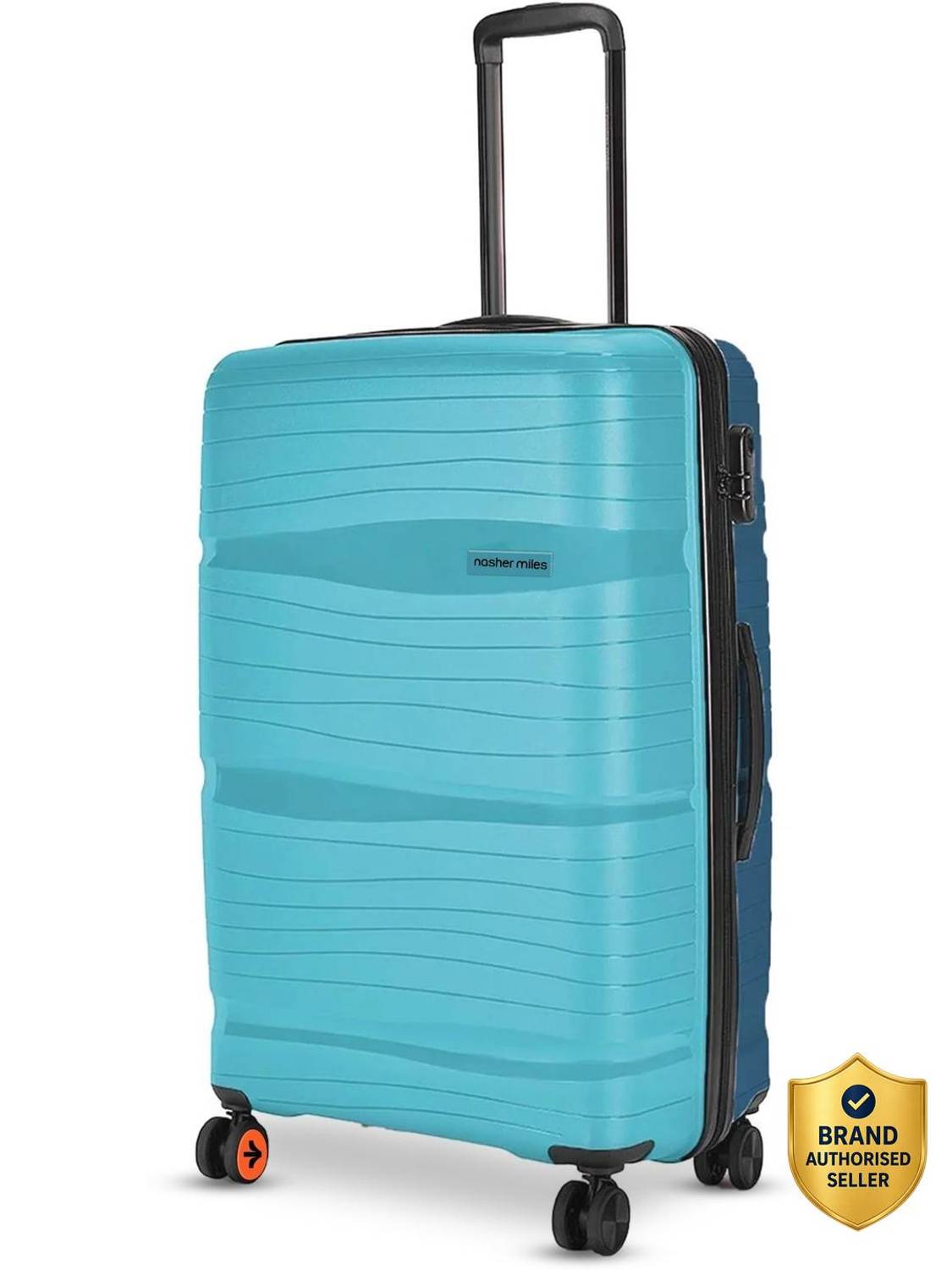 NASHER MILES Nicobar Hard-sided Polypropylene Check-In Luggage Teal and Blue 24 inch |65cm Trolley bag Check-in Suitcase 8 Wheels - 24 inch