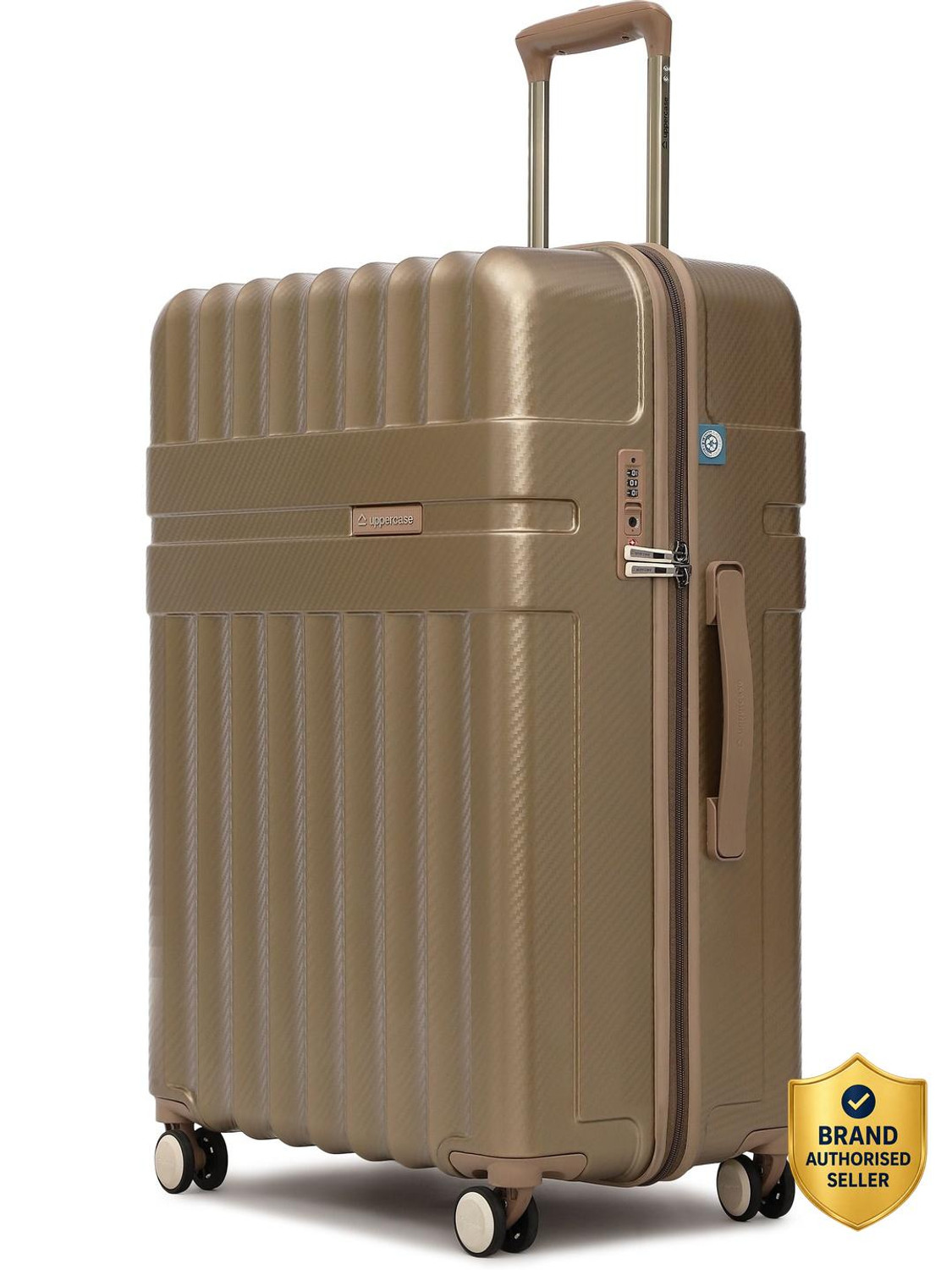 Image of Uppercase Spector Sustainable Trolley Bag, 8 Wheel Luggage, TSA Lock & Anti-Theft Zippers Cabin Suitcase 8 Wheels - 28 28