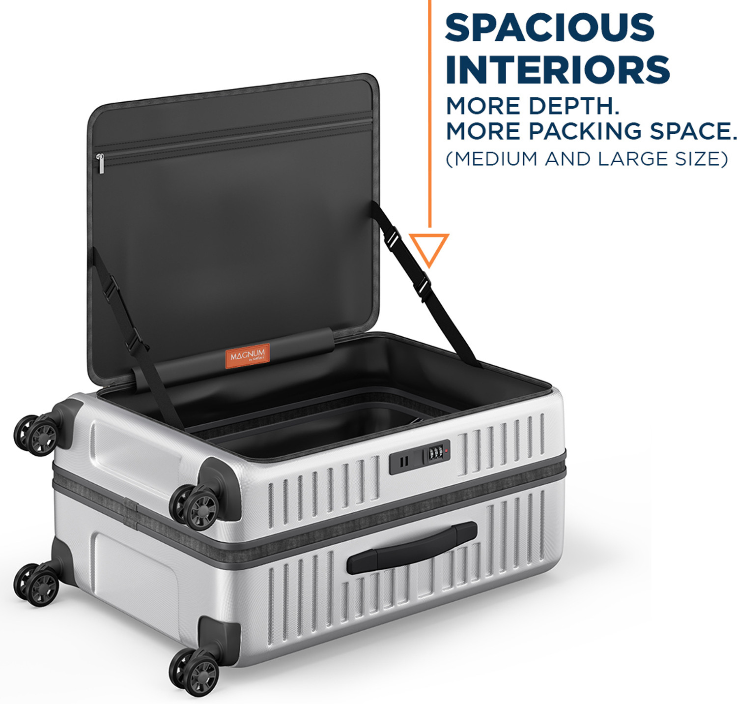 Image of Safari THERON 55 /66 4W SILVER Cabin & Check-in Set 8 Wheels - 25 Inches