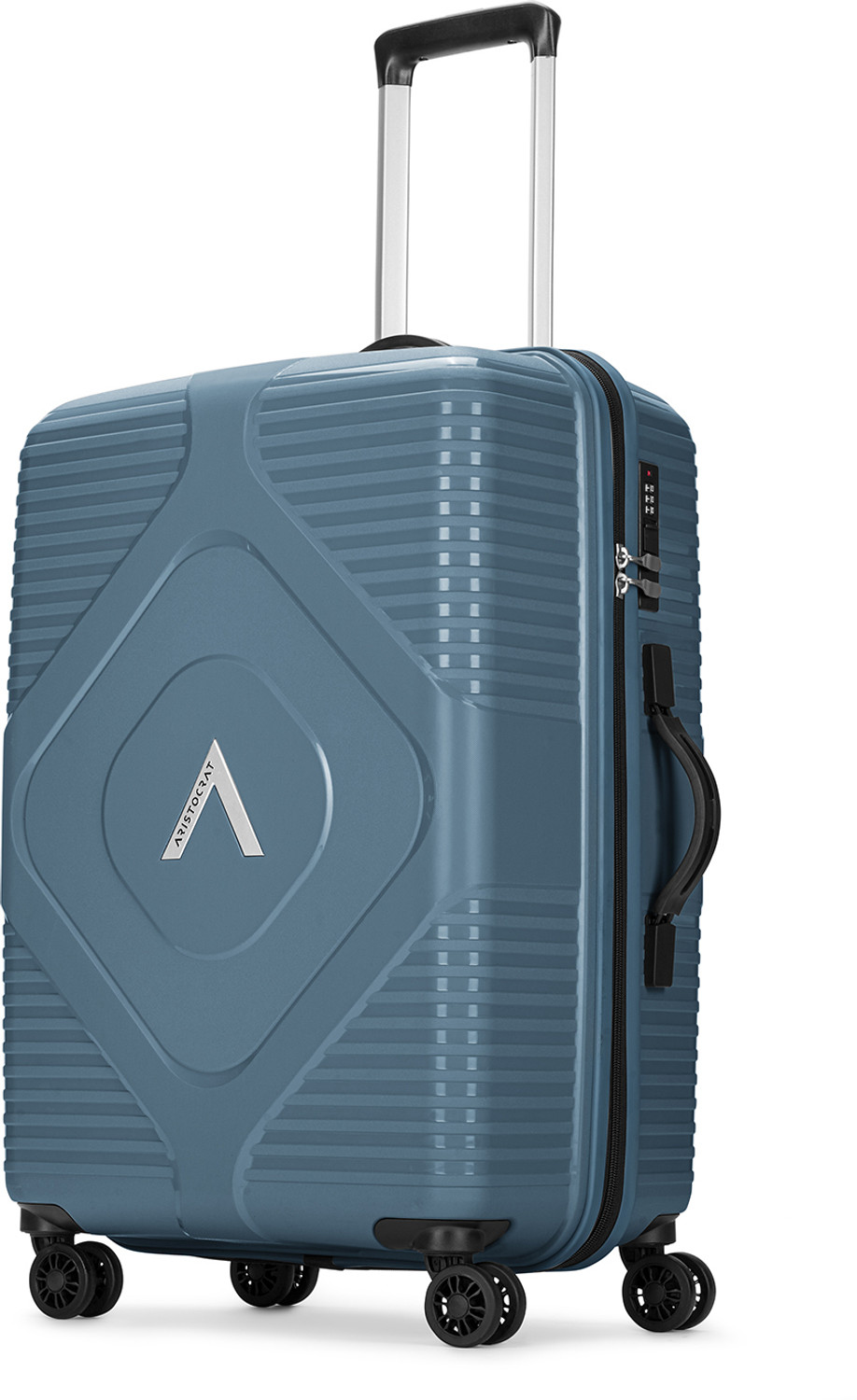 Image of ARISTOCRAT Crystal Check-in Trolley Bag | Medium Hard Luggage with Flushed Combination Lock Check-in Suitcase 8 Wheels - 26 Inch