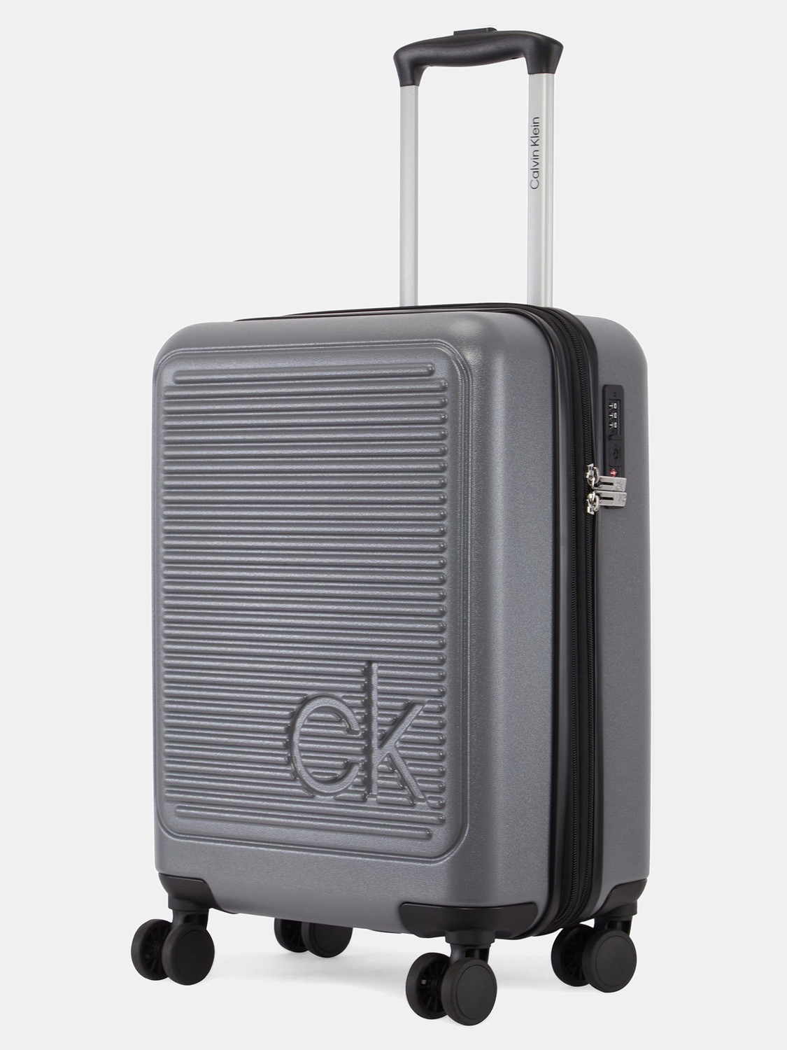 Image of Calvin Klein Small Cabin Suitcase (54 cm) 8 Wheels - HORIZON - Grey