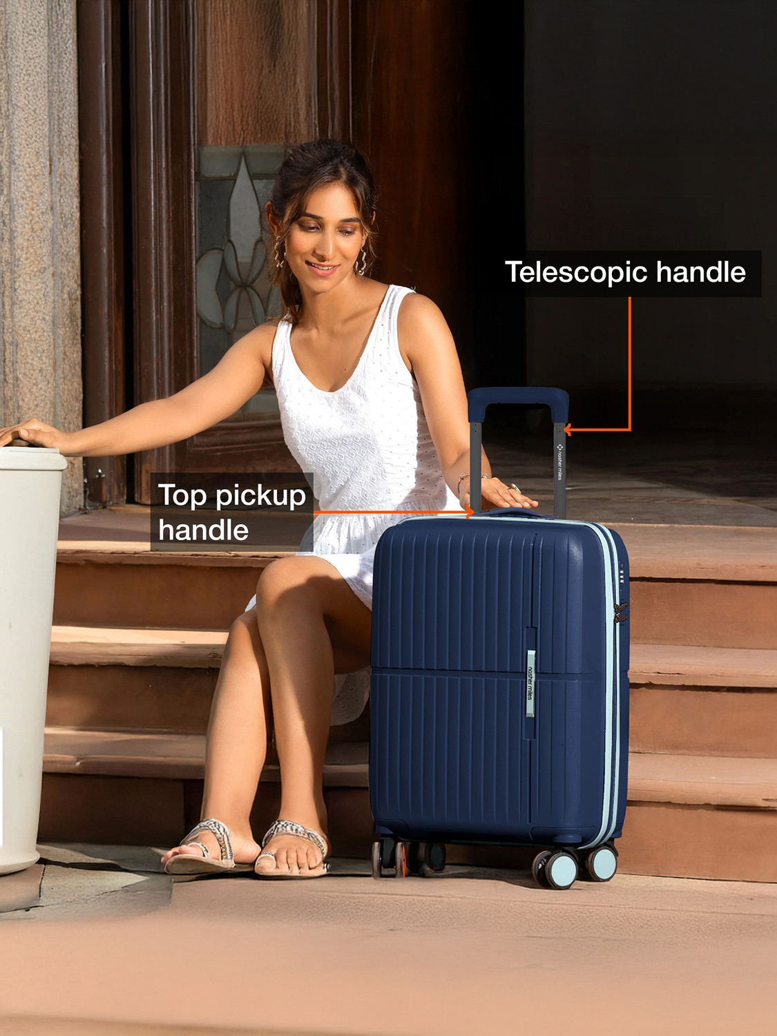 Image of NASHER MILES Springfield Hard-Sided Polypropylene Cabin Luggage 20inch Trolley Bag for Travel Cabin Suitcase 8 Wheels - 20 inch
