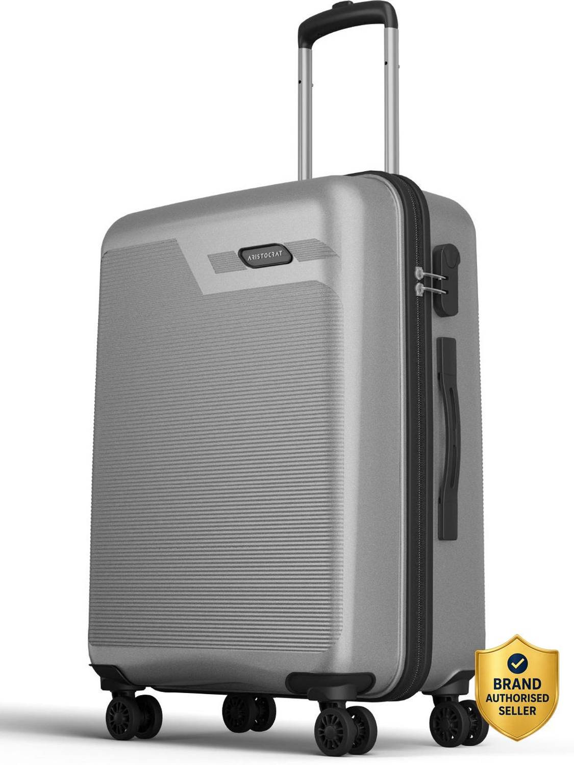 ARISTOCRAT Axis Check-in Trolley Bag | Medium Hard Luggage with Combination Lock Check-in Suitcase 8 Wheels - 26 Inch