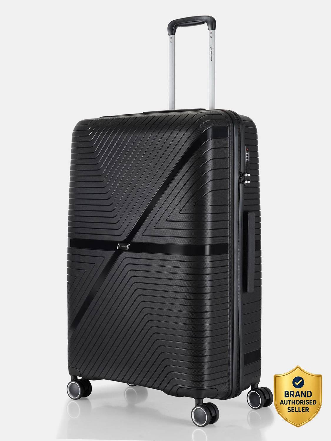 Stony Brook by Nasher Miles Axis Hard-Sided Polypropylene Check-in Luggage Black 28 inch |75cm Trolley Bag Check-in Suitcase 8 Wheels - 28 inch