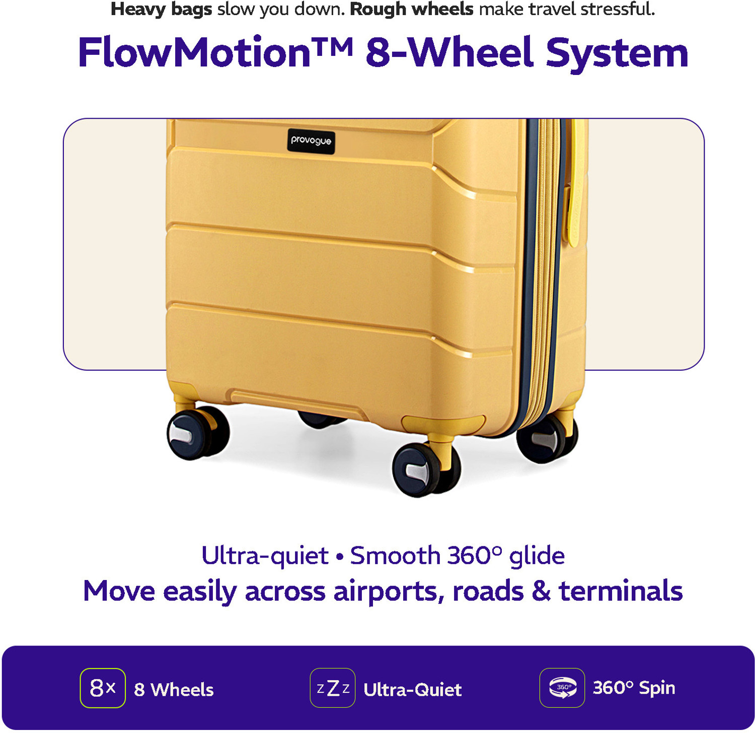 Image of PROVOGUE Cascade Expandable Check-in Suitcase 8 Wheels - 26 inch