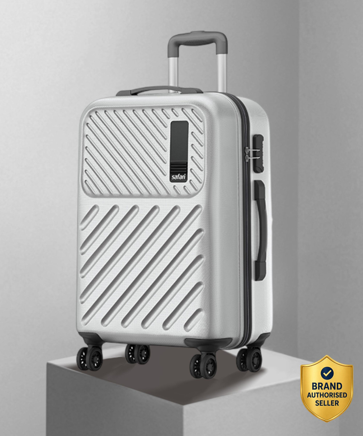 Image of SAFARI Hard Body Set of 2 Luggage 8 Wheels - ZODIAC Set of 2 (Small 56cm | Medium 66cm) 4W - Silver