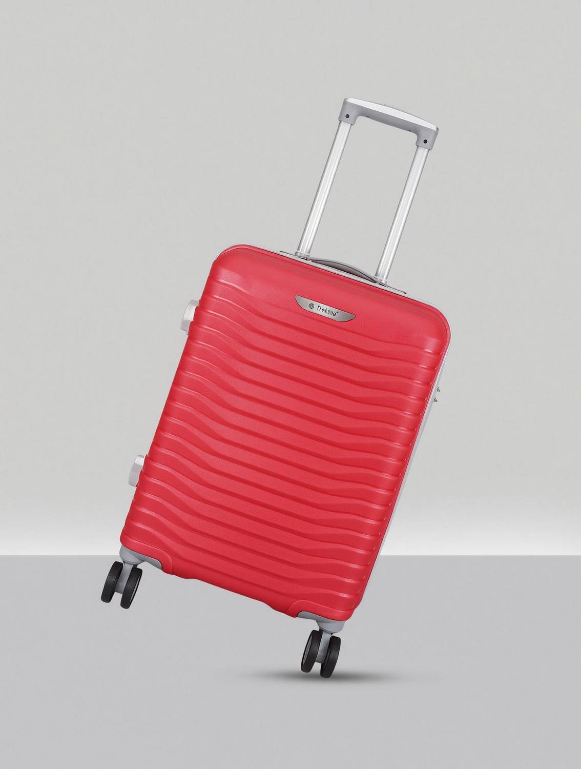 TrekLite Hard Sided,Combination Lock,8 Wheel Trolley Bag For Unisex-Red Cabin & Check-in Set 8 Wheels - 20 inch