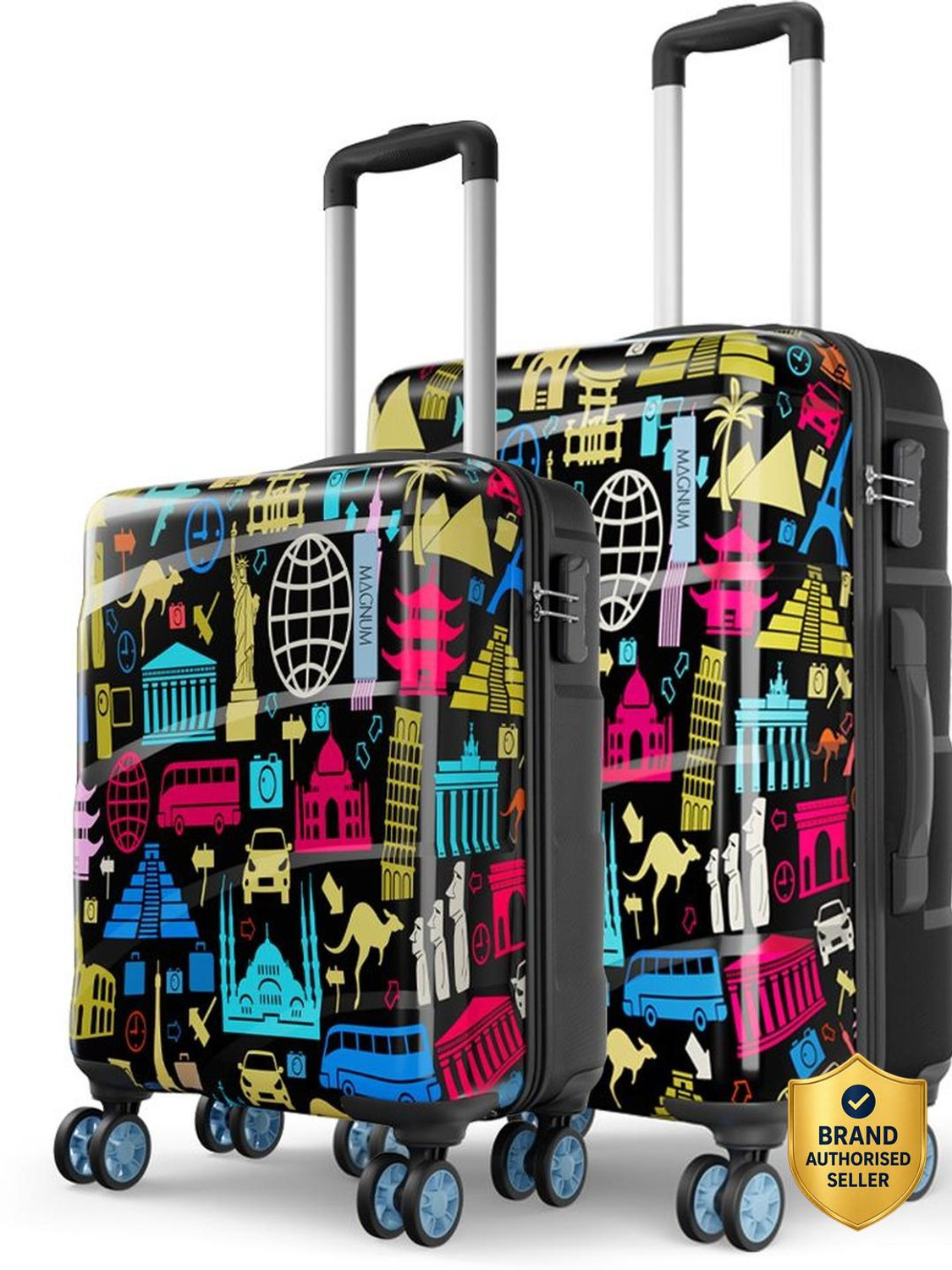Image of Safari WANDERLUST PLUS 55 /65 4W PRINTED Cabin & Check-in Set 8 Wheels - 27 Inches