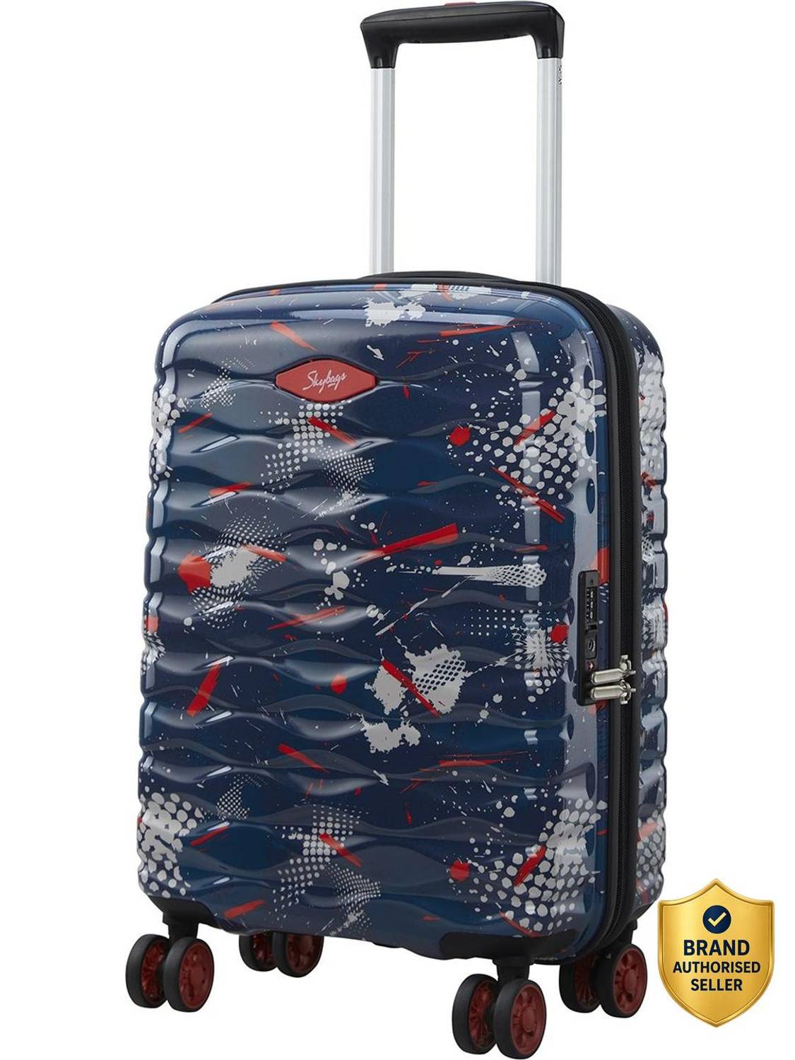 SKYBAGS CAMOFLEX STROLLY 55 360° C-BLUE&RED Cabin Suitcase 8