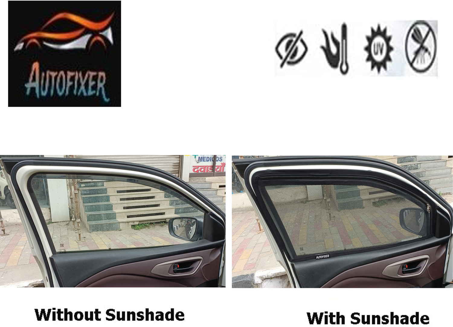 Image of AUTOFIXER Side Window Sun Shade For Tata Harrier
