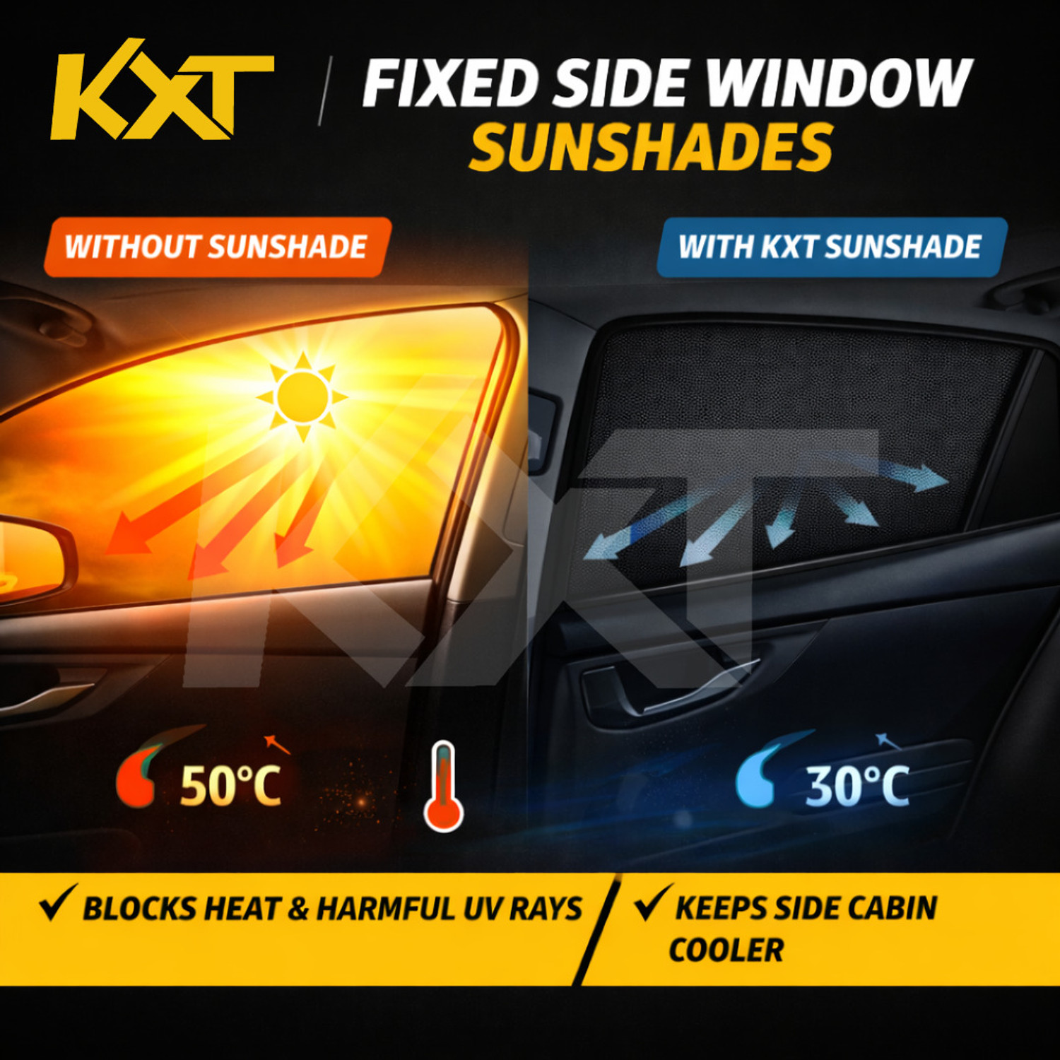 Image of Kxt Side Window Sun Shade For Hyundai i10