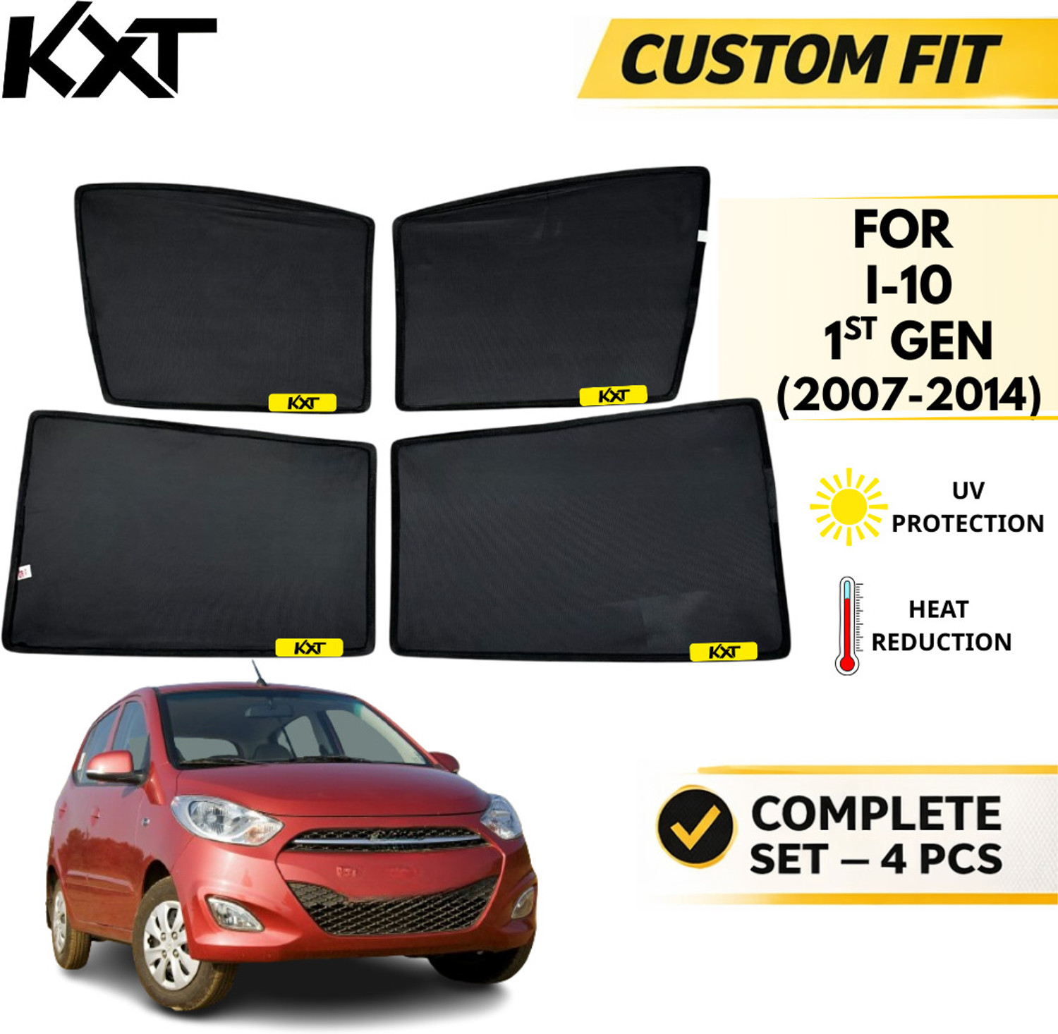 Image of Kxt Side Window Sun Shade For Hyundai i10