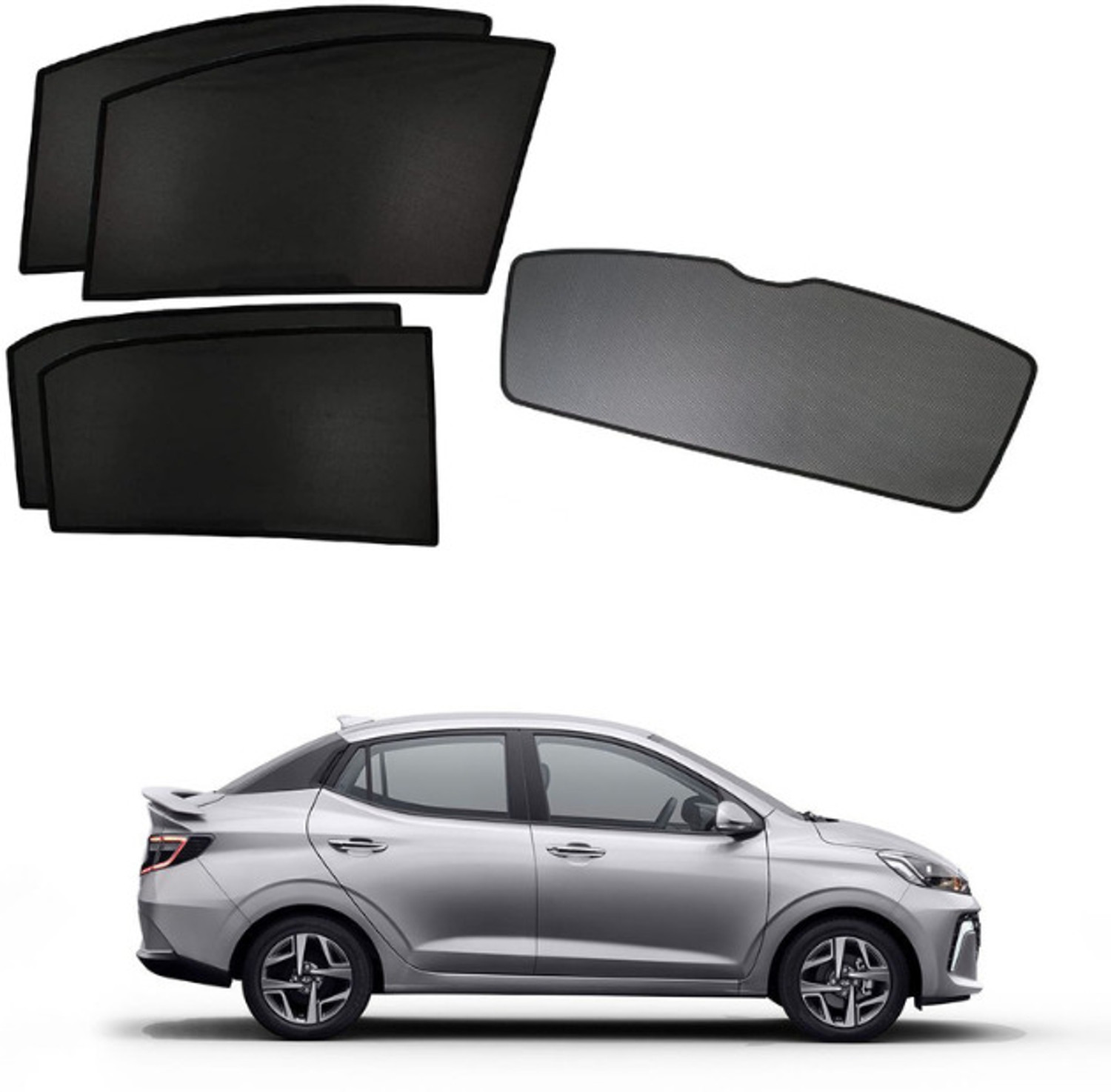 Image of RAKRISH Rear Window, Side Window Sun Shade For Hyundai Aura