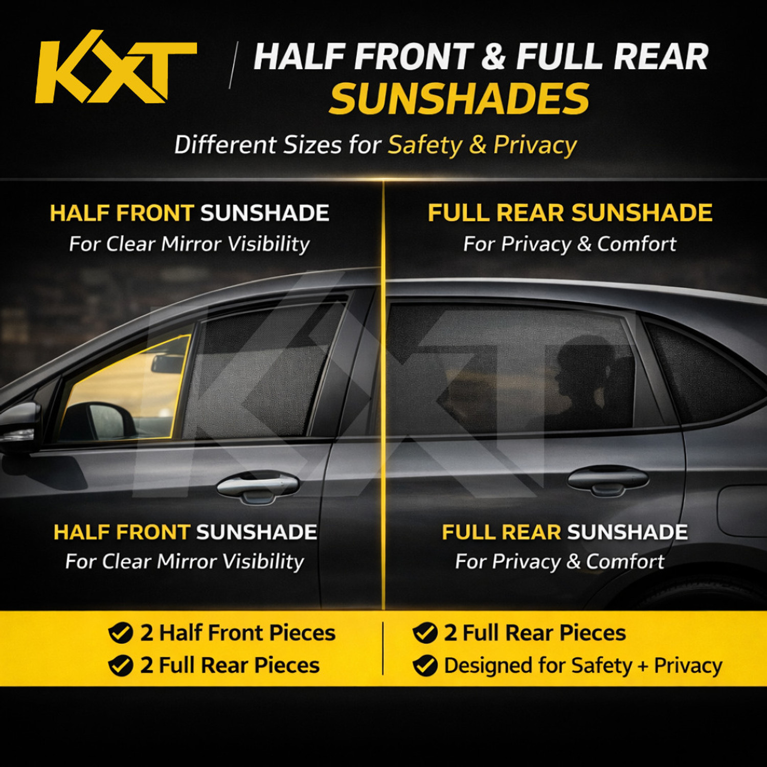 Image of Kxt Side Window Sun Shade For Hyundai i10