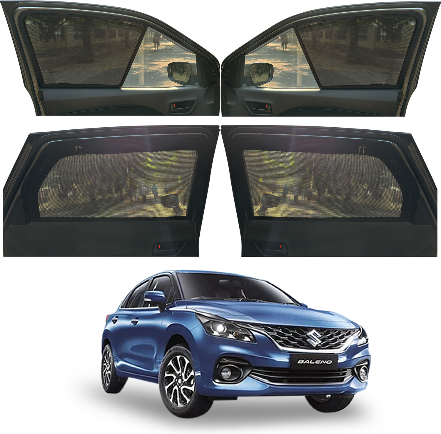 Image of autoluxer Side Window Sun Shade For Maruti Suzuki Baleno