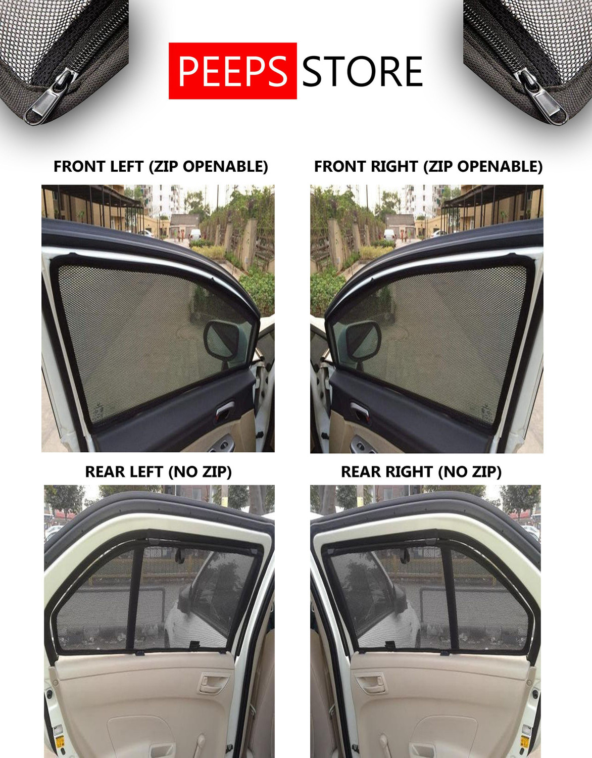 Image of PEEPS STORE Side Window Sun Shade For Tata Zest