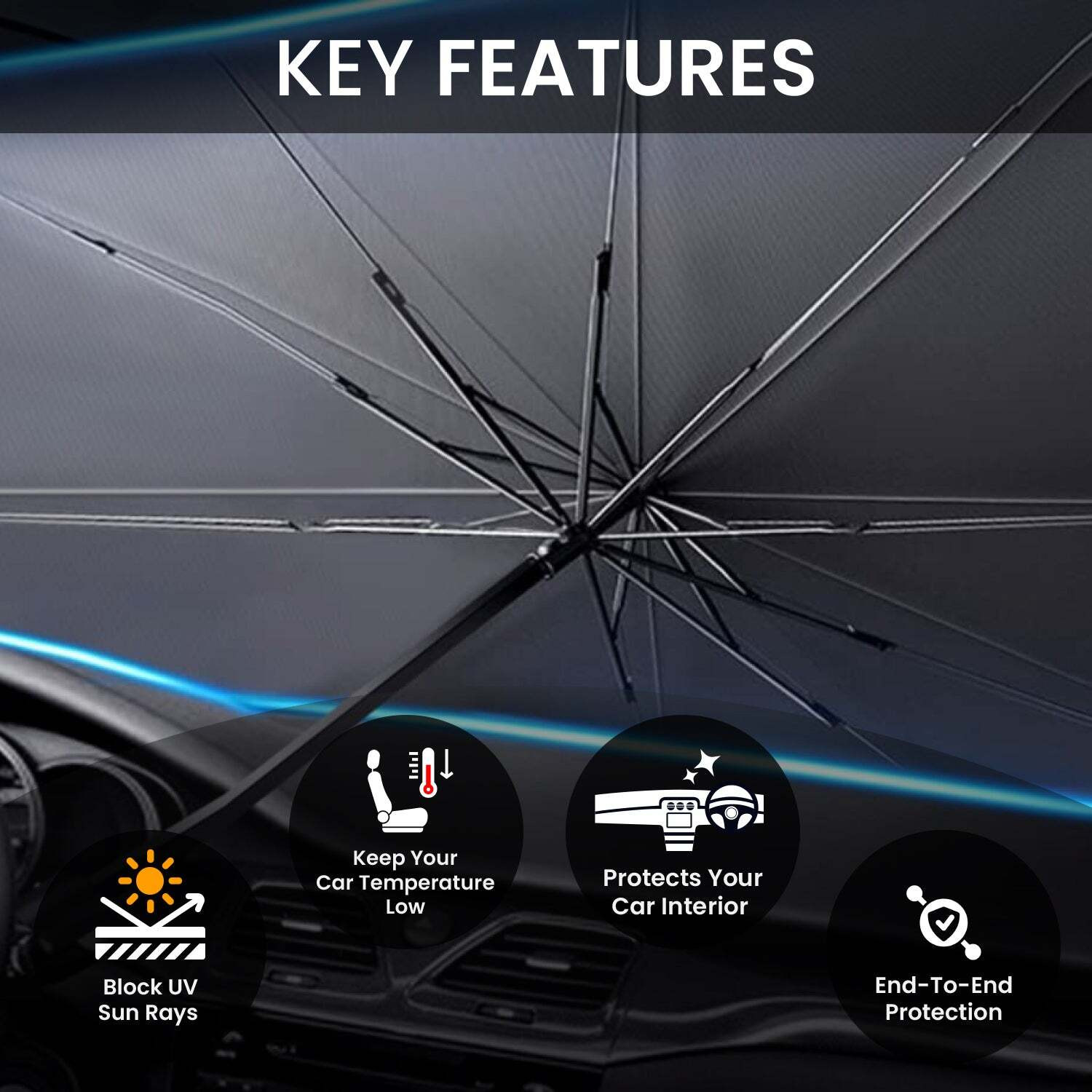 Image of Kingsway Dashboard, Windshield Sun Shade For Mahindra Marazzo
