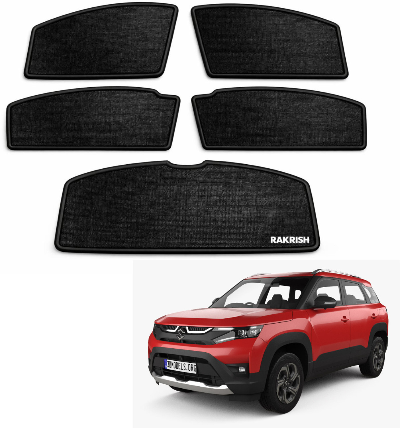 Image of RAKRISH Side Window, Rear Window Sun Shade For Maruti Suzuki Vitara Brezza