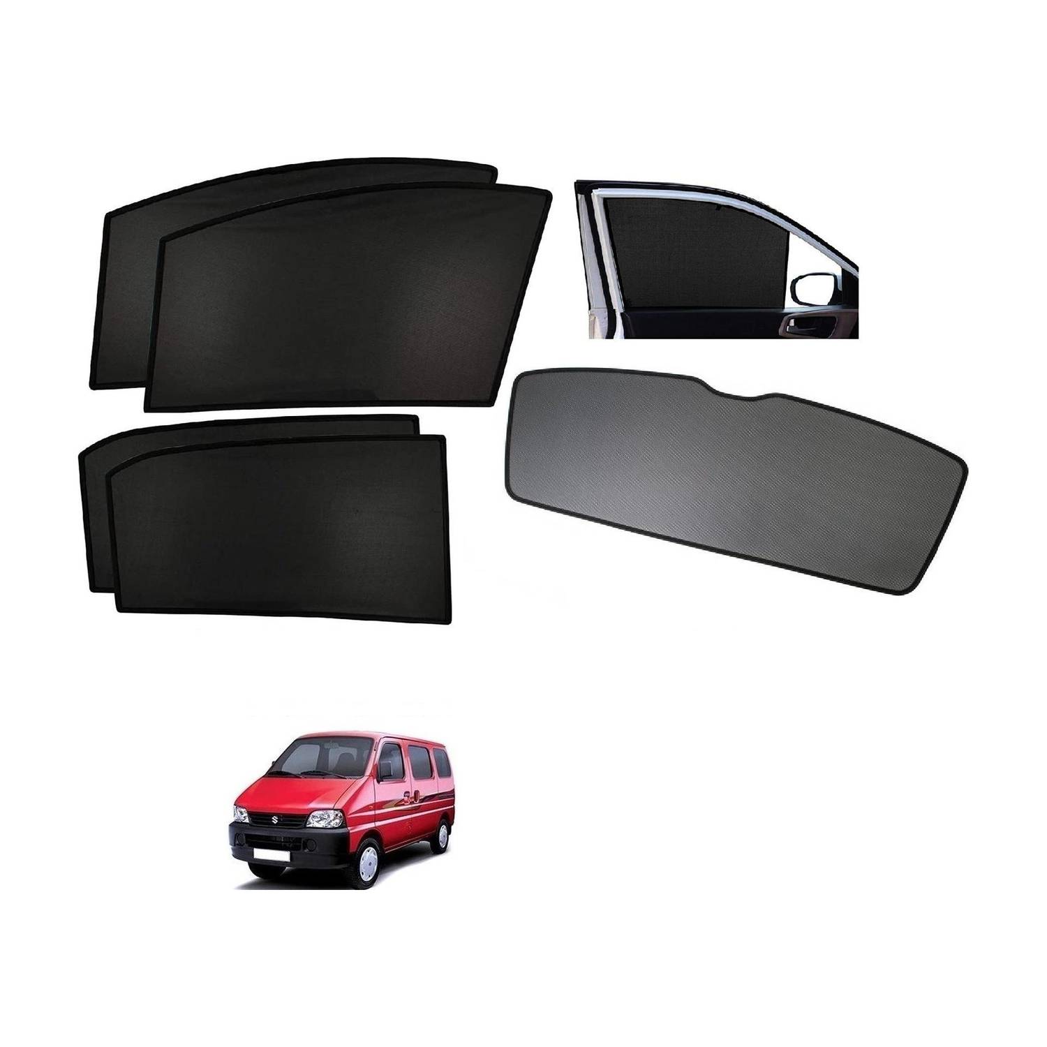 AuTO ADDiCT Side Window, Rear Window Sun Shade For Maruti Suzuki Eeco