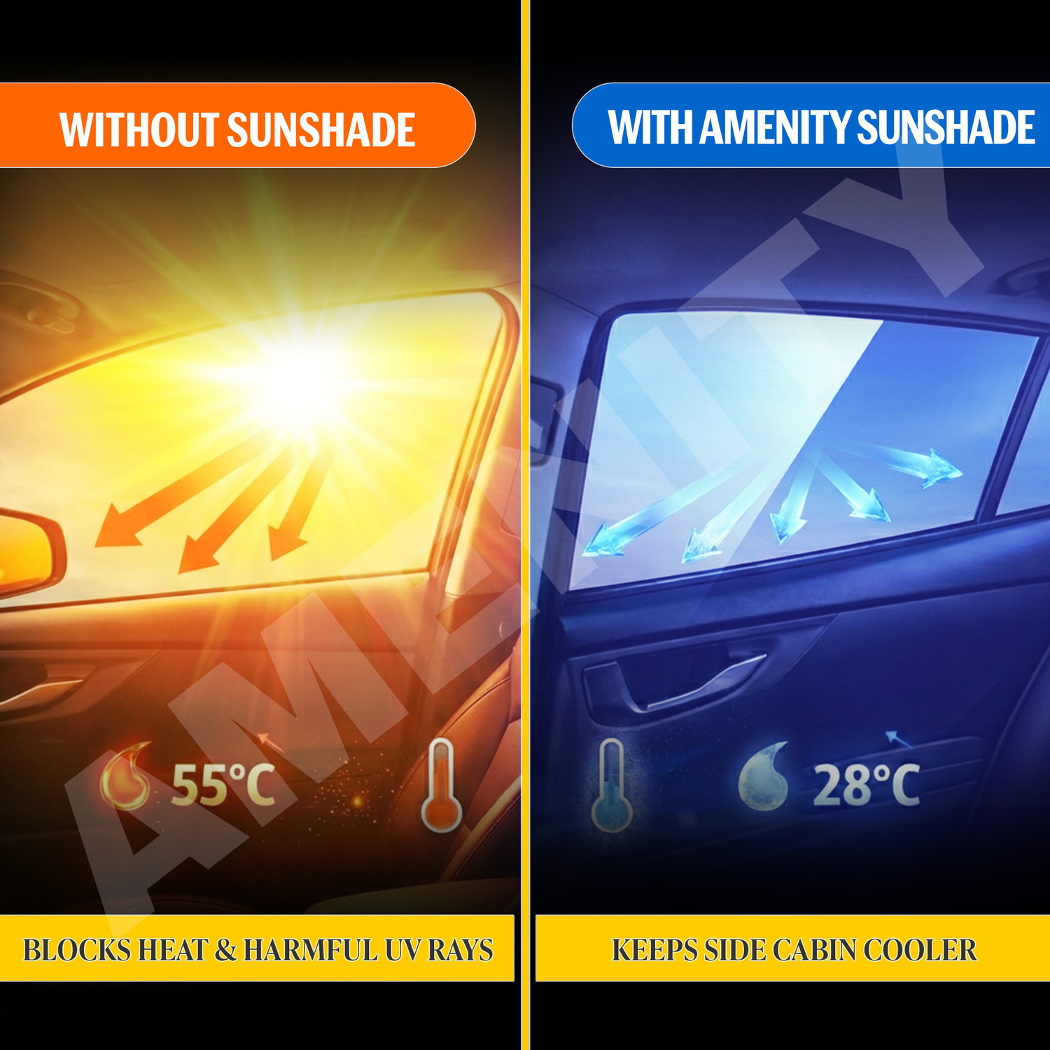 Image of amenity Side Window Sun Shade For Honda Amaze